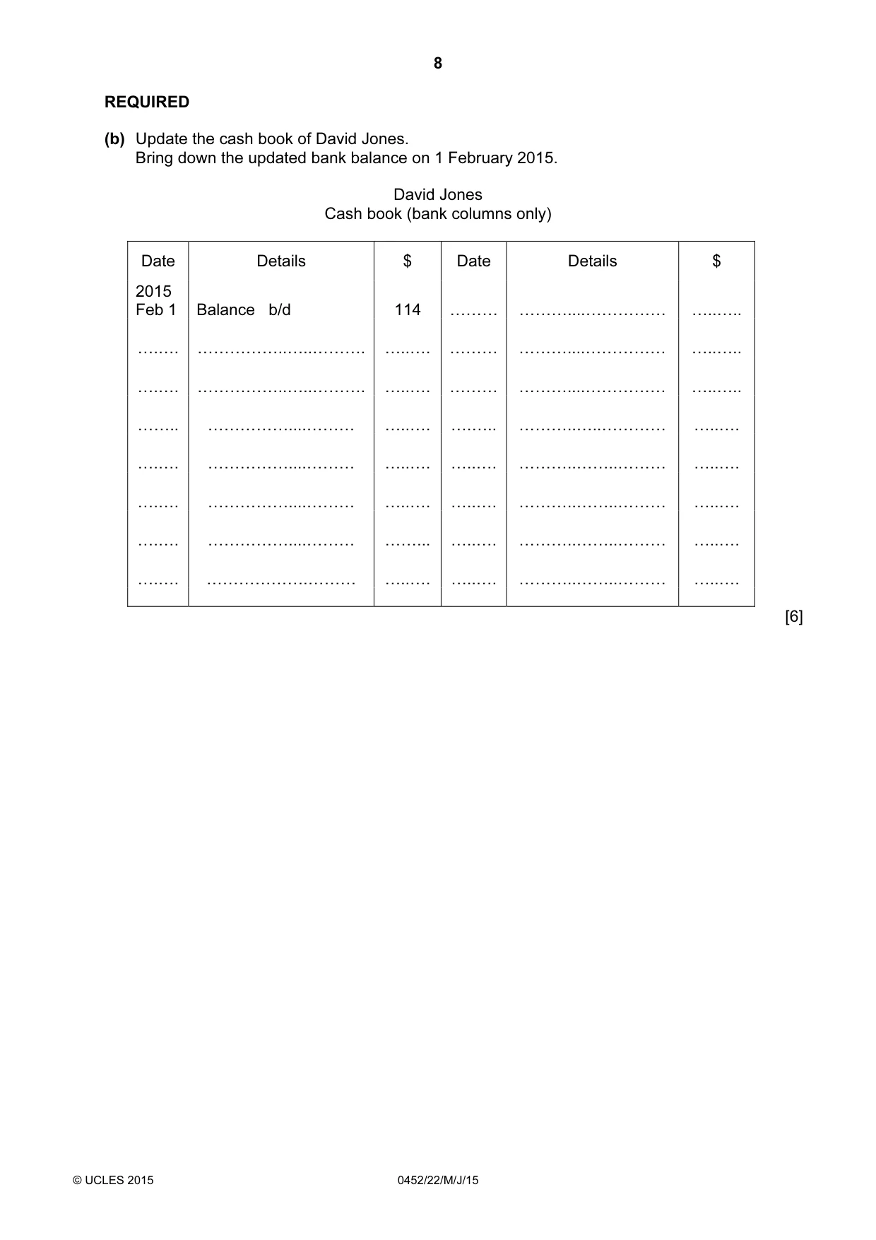 Cambridge IGCSE Accounting 0452 2015 May/June Paper 2 · Variant 2 question paper, page 8 of 20