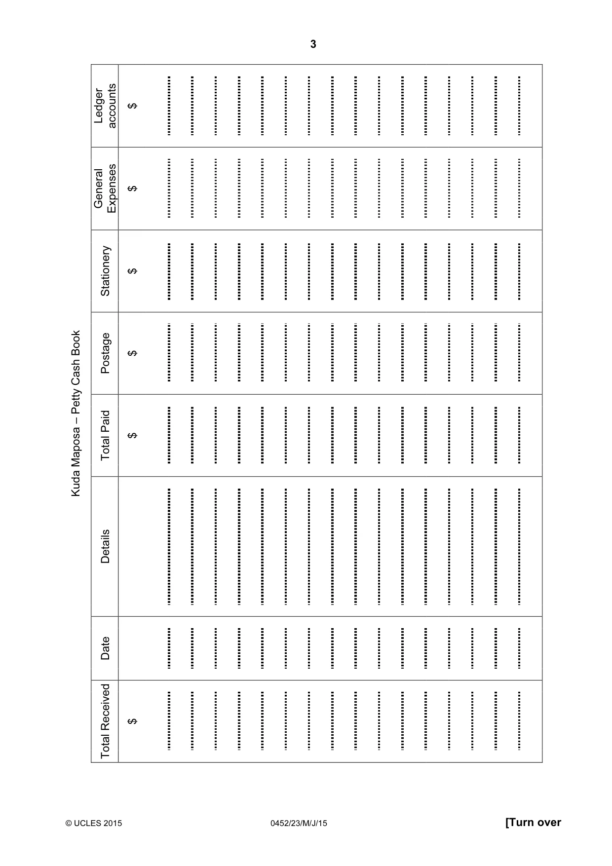 Cambridge IGCSE Accounting 0452 2015 May/June Paper 2 · Variant 3 question paper, page 3 of 20