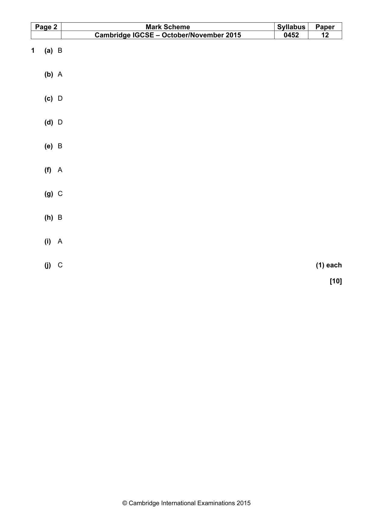 Mark scheme, page 2 of 11