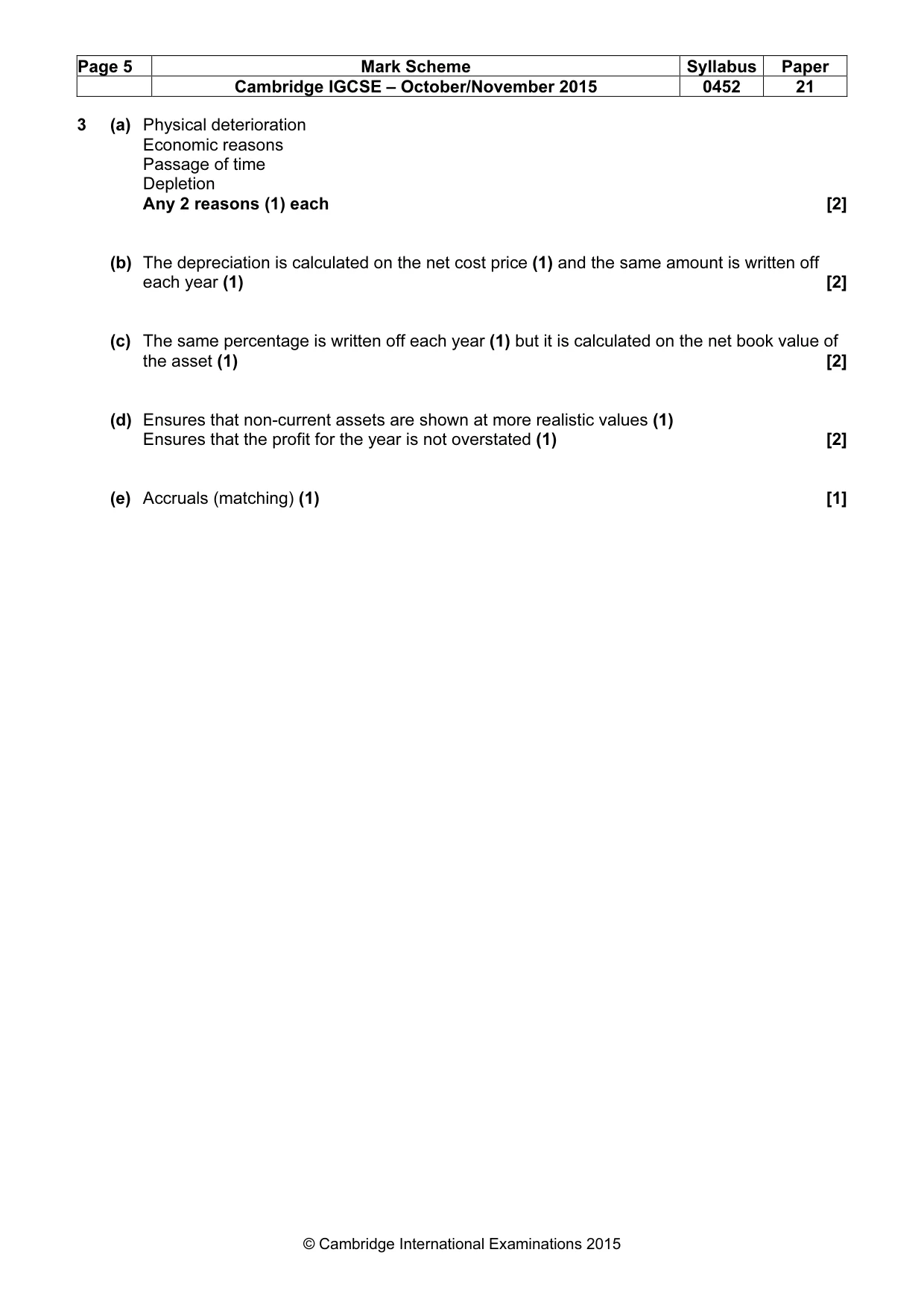 Mark scheme, page 5 of 10