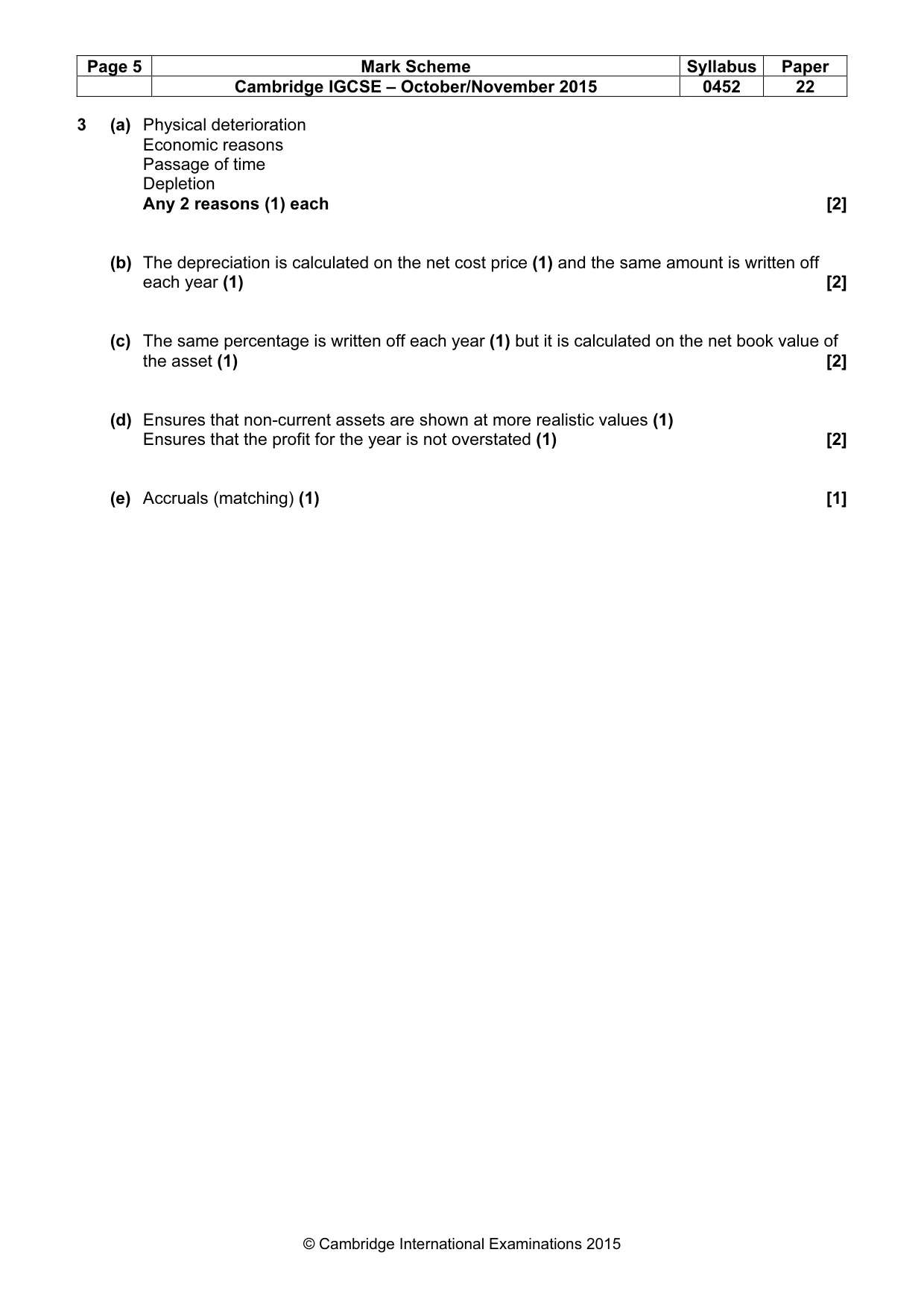 Mark scheme, page 5 of 10