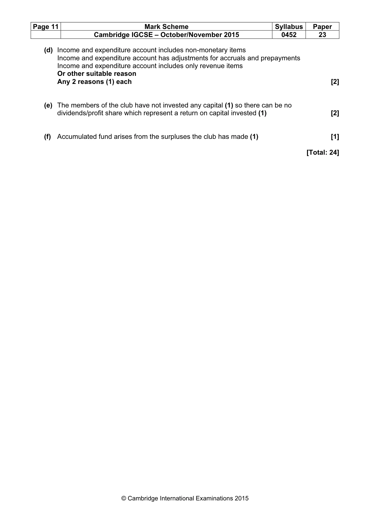 Mark scheme, page 11 of 11