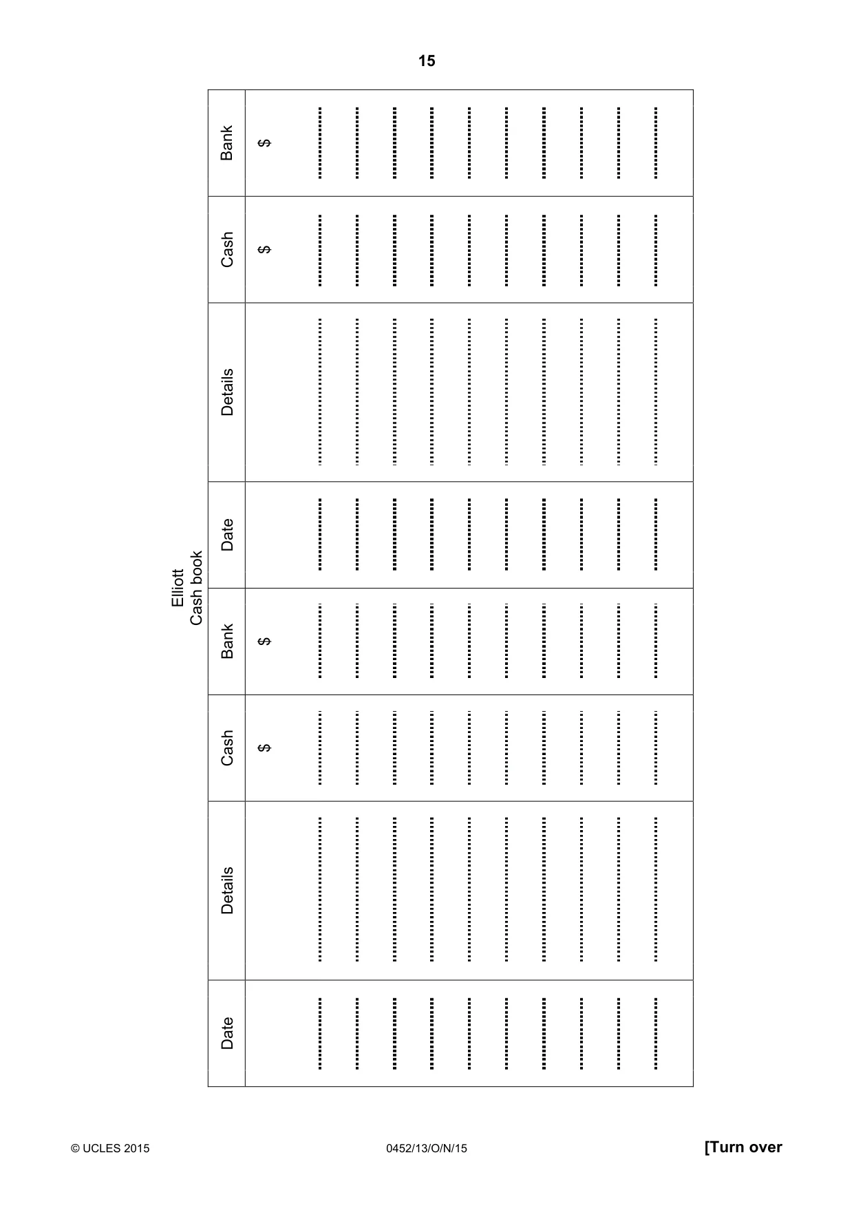 Cambridge IGCSE Accounting 0452 2015 Oct/Nov Paper 1 · Variant 3 question paper, page 15 of 24