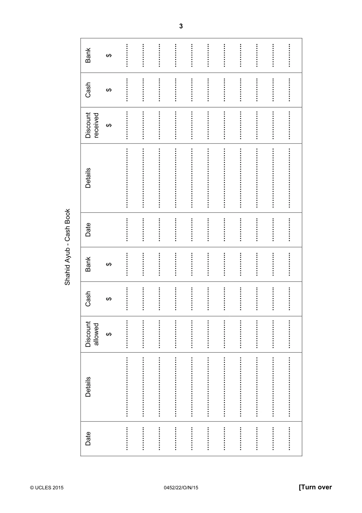 Cambridge IGCSE Accounting 0452 2015 Oct/Nov Paper 2 · Variant 2 question paper, page 3 of 20