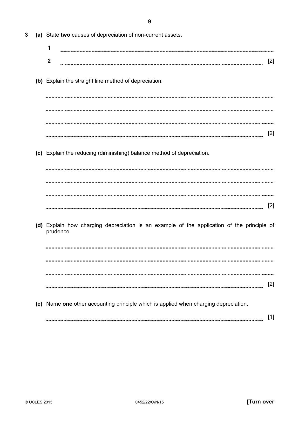 Cambridge IGCSE Accounting 0452 2015 Oct/Nov Paper 2 · Variant 2 question paper, page 9 of 20