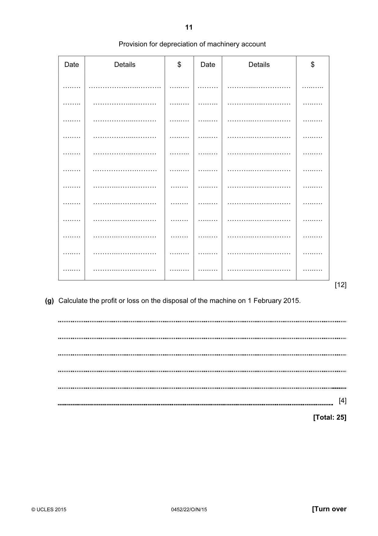 Cambridge IGCSE Accounting 0452 2015 Oct/Nov Paper 2 · Variant 2 question paper, page 11 of 20