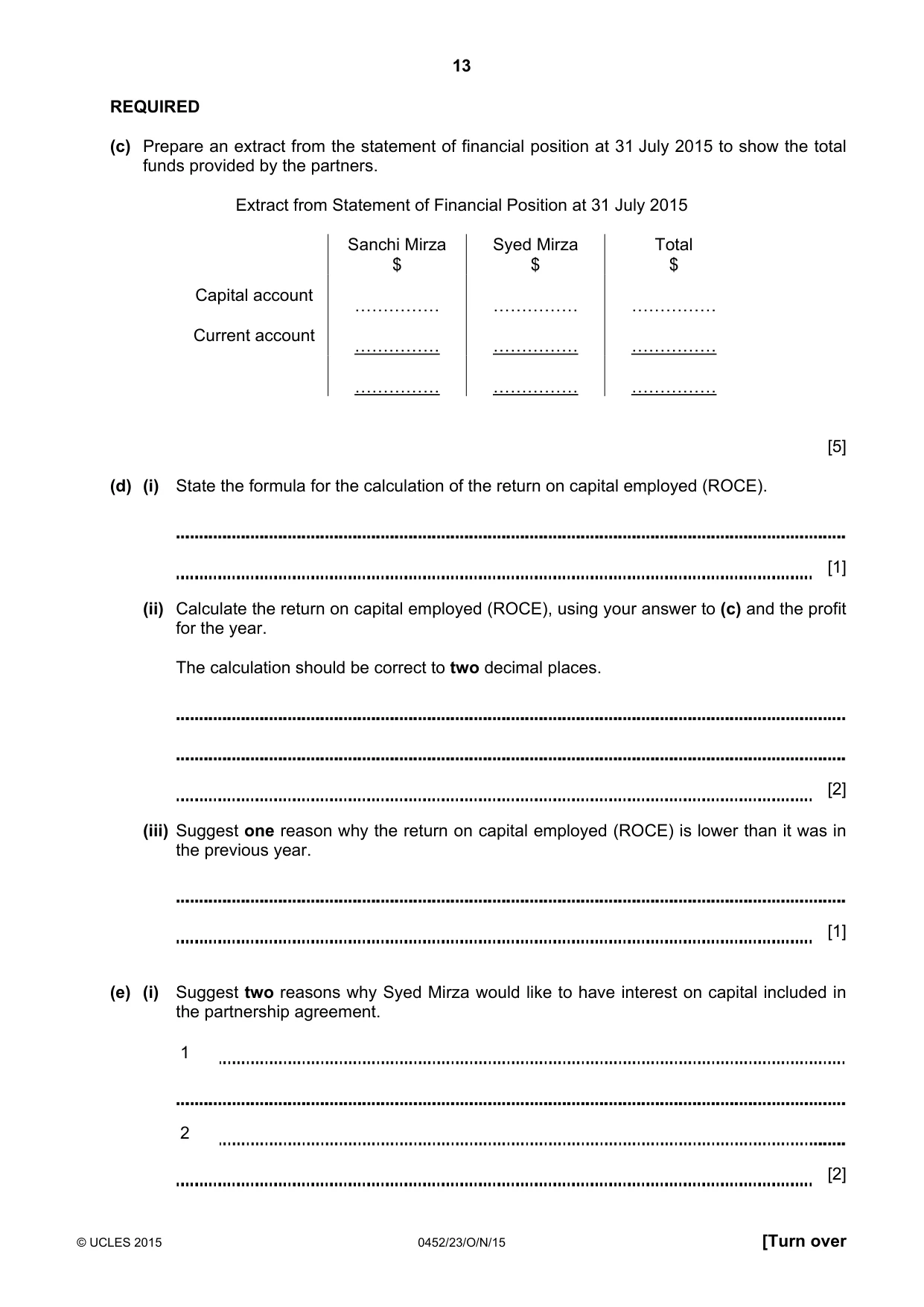 Cambridge IGCSE Accounting 0452 2015 Oct/Nov Paper 2 · Variant 3 question paper, page 13 of 20
