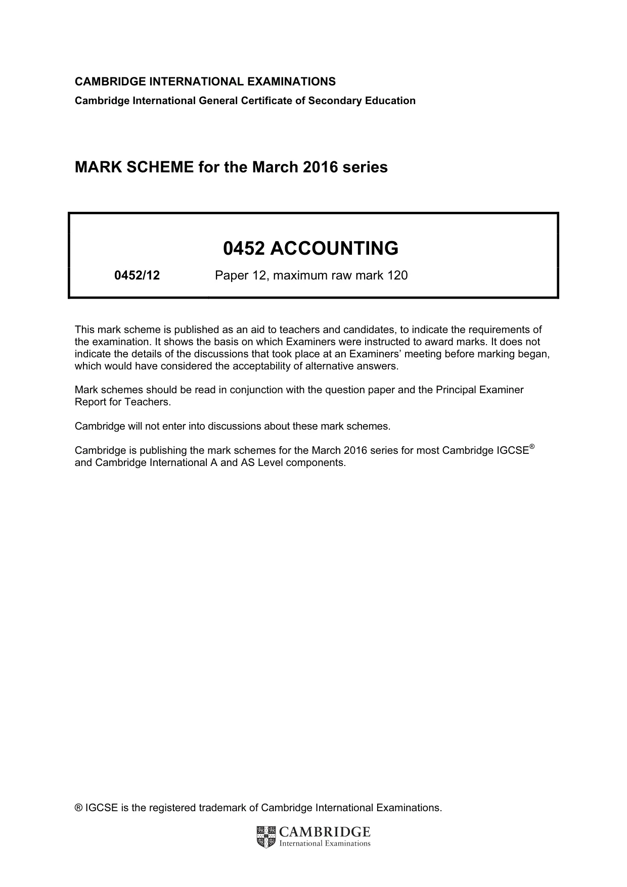 Mark scheme, page 1 of 9