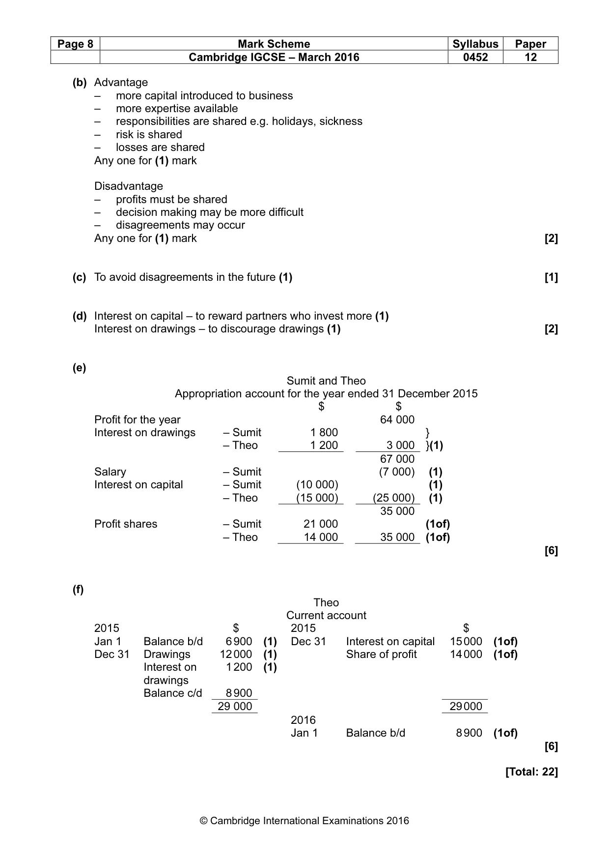 Mark scheme, page 8 of 9
