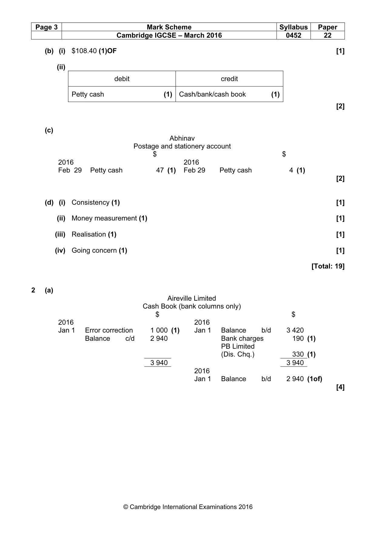 Mark scheme, page 3 of 10