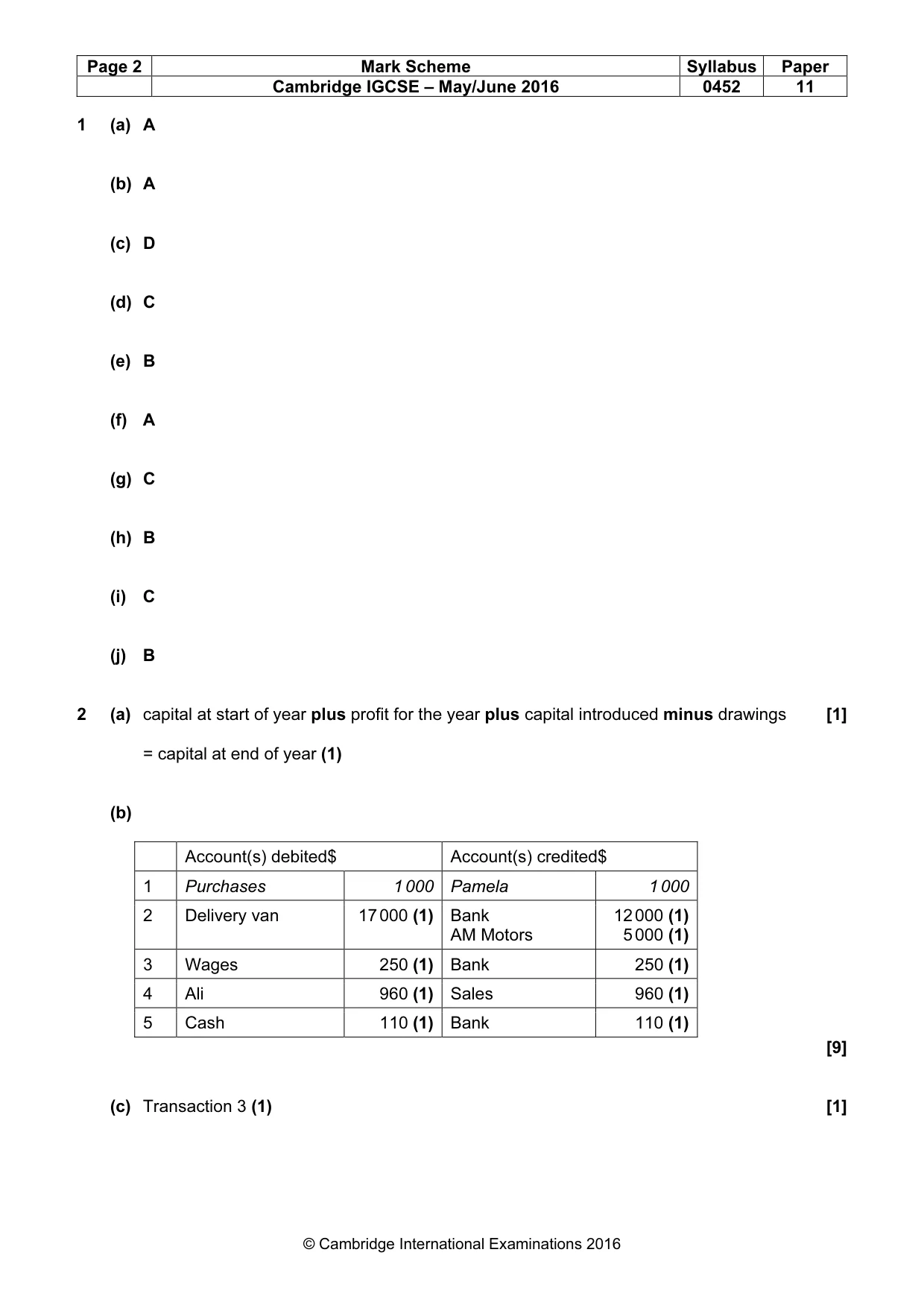Mark scheme, page 2 of 9
