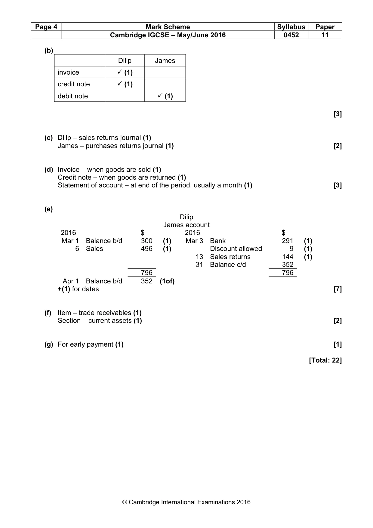 Mark scheme, page 4 of 9