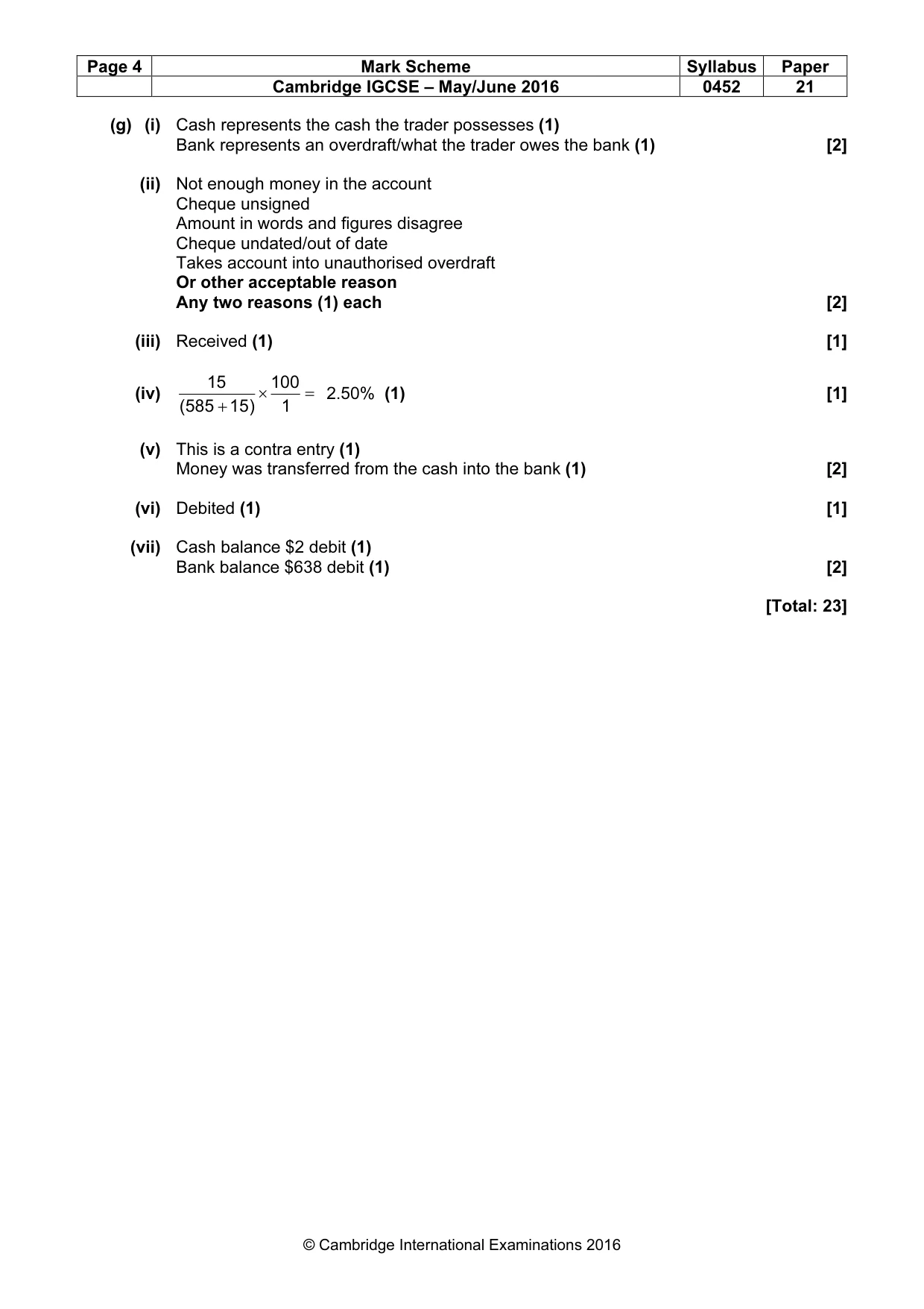 Mark scheme, page 4 of 11
