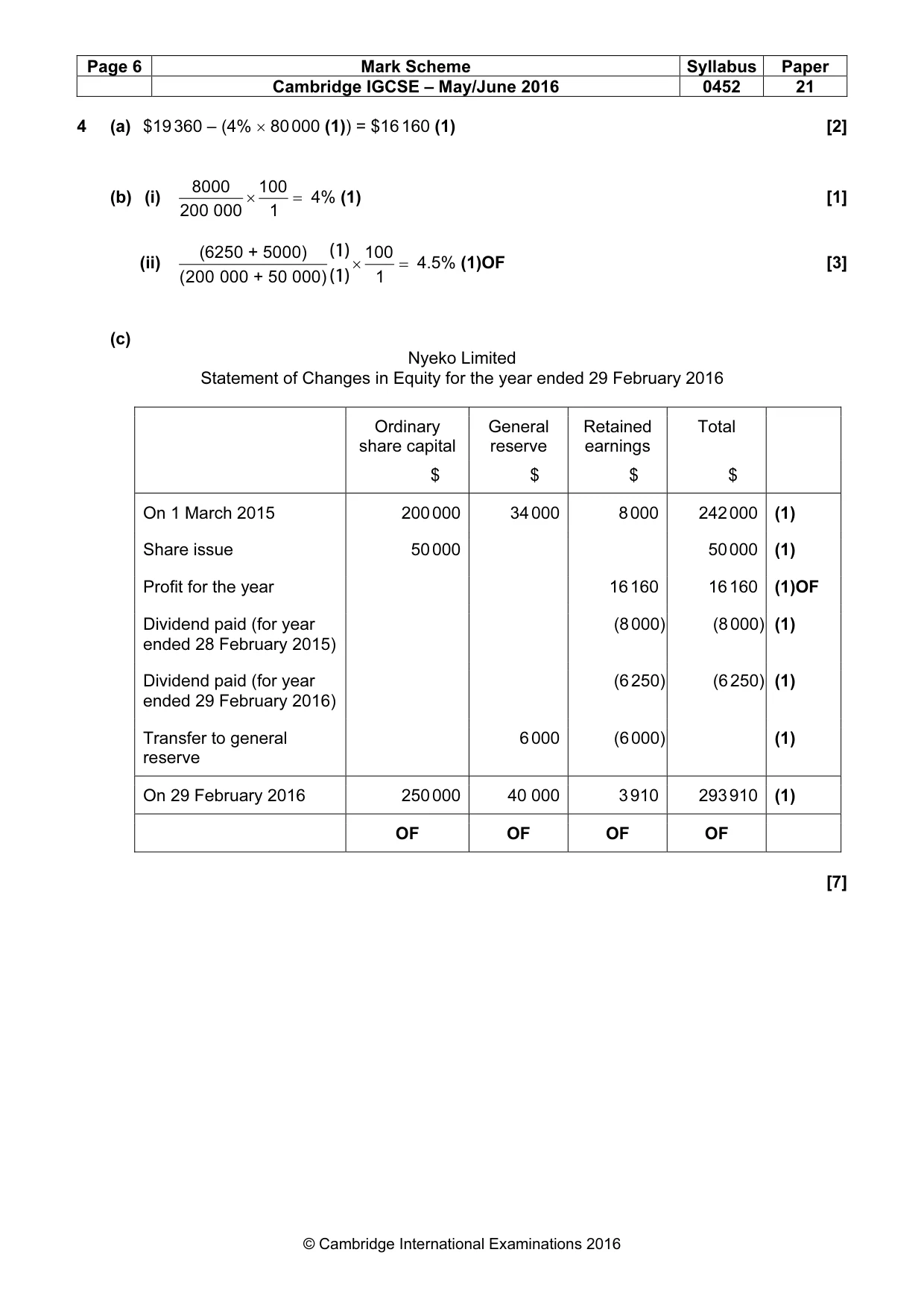 Mark scheme, page 6 of 11