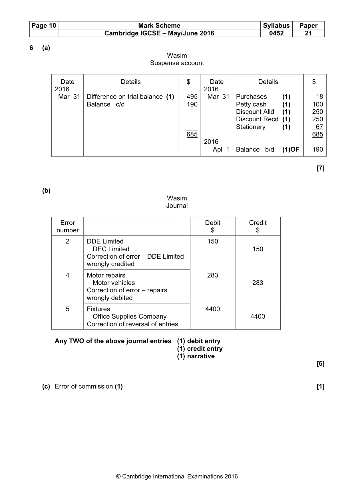 Mark scheme, page 10 of 11