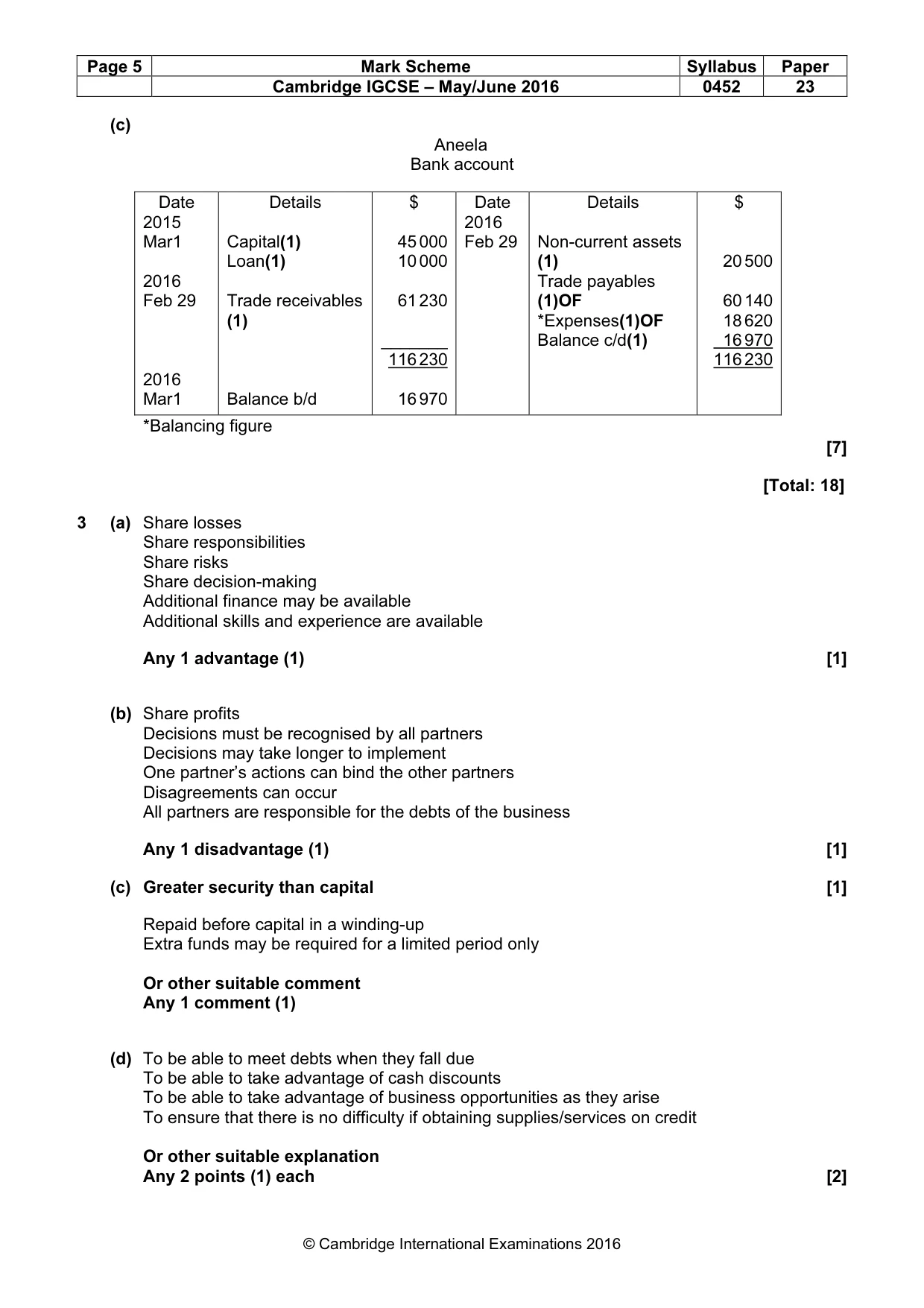 Mark scheme, page 5 of 11