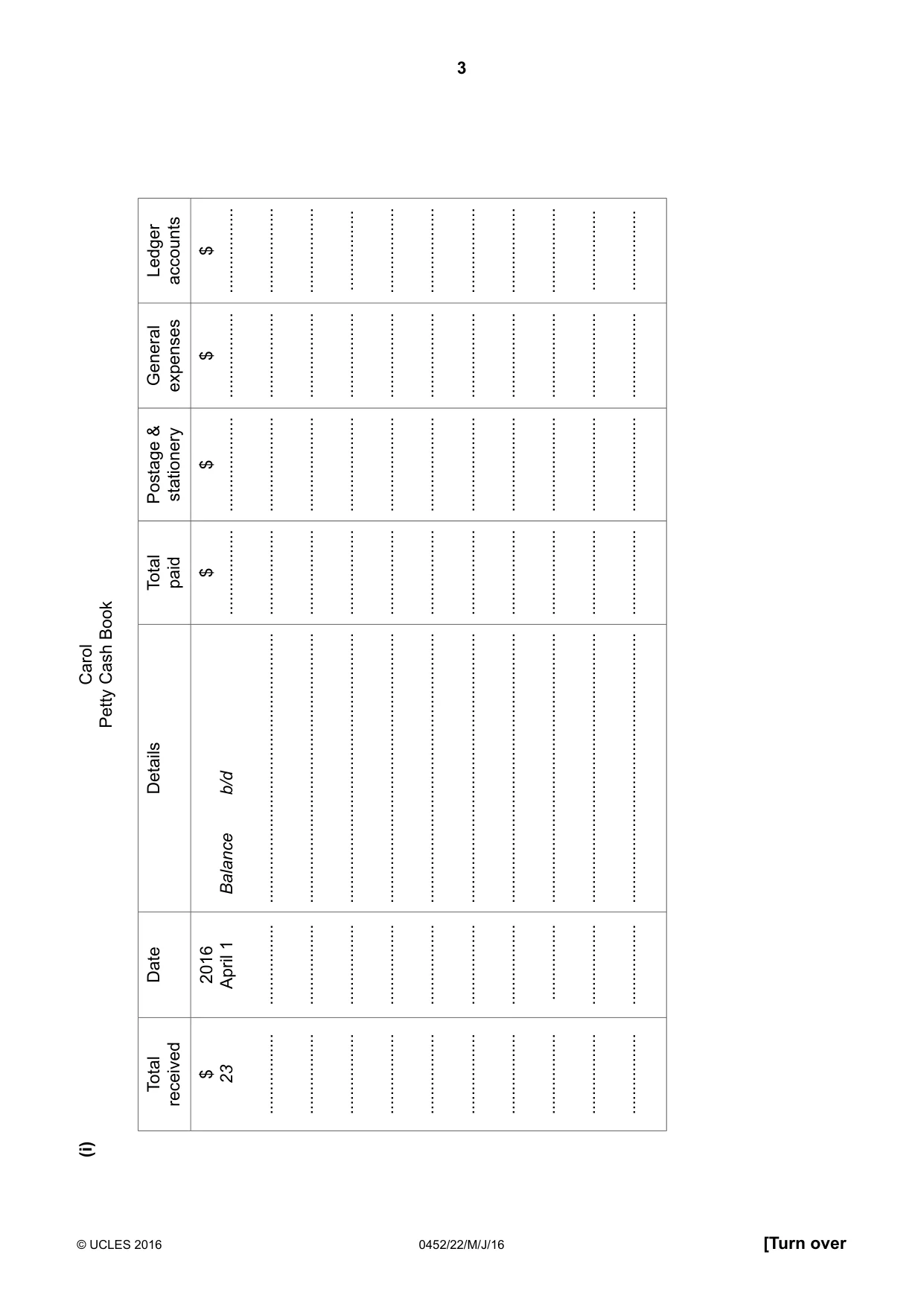 Cambridge IGCSE Accounting 0452 2016 May/June Paper 2 · Variant 2 question paper, page 3 of 20