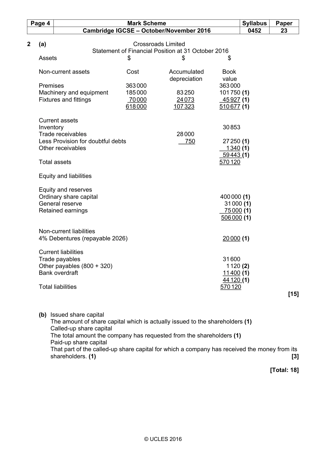 Mark scheme, page 4 of 11