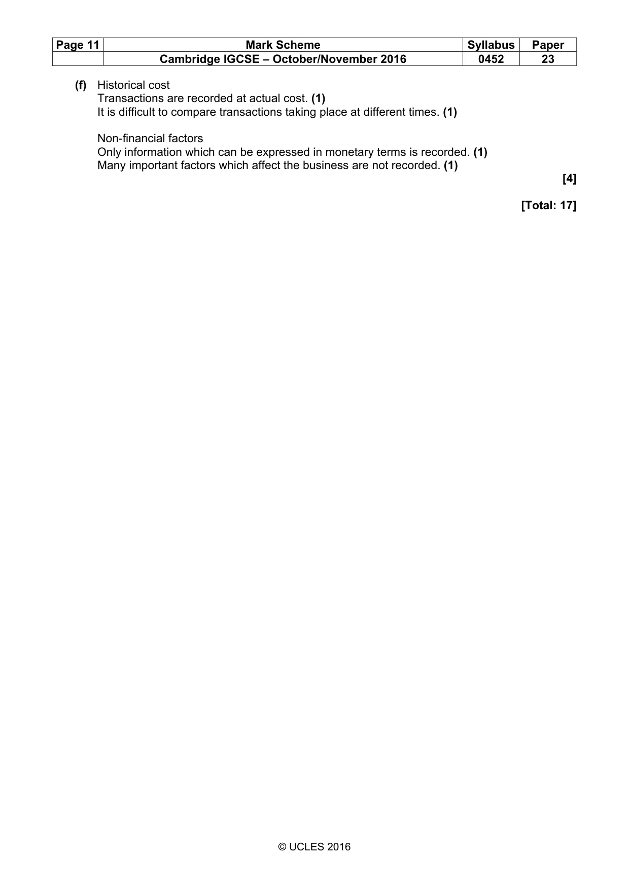 Mark scheme, page 11 of 11