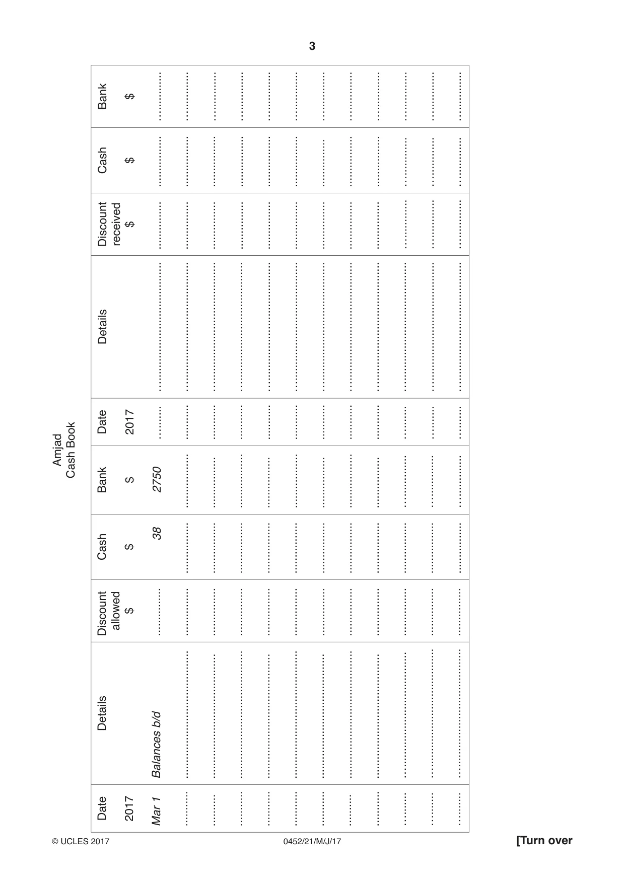 Cambridge IGCSE Accounting 0452 2017 May/June Paper 2 · Variant 1 question paper, page 3 of 24