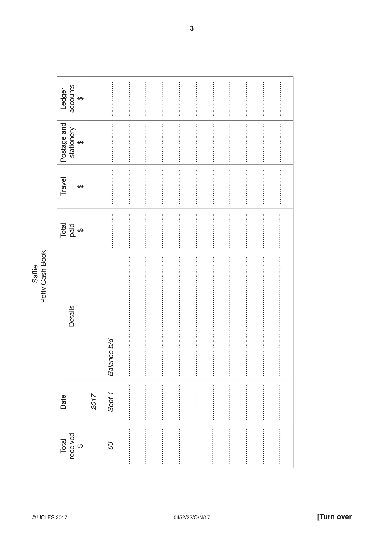 Cambridge IGCSE Accounting 0452 2017 Oct/Nov Paper 2 · Variant 2 question paper, page 3 of 20