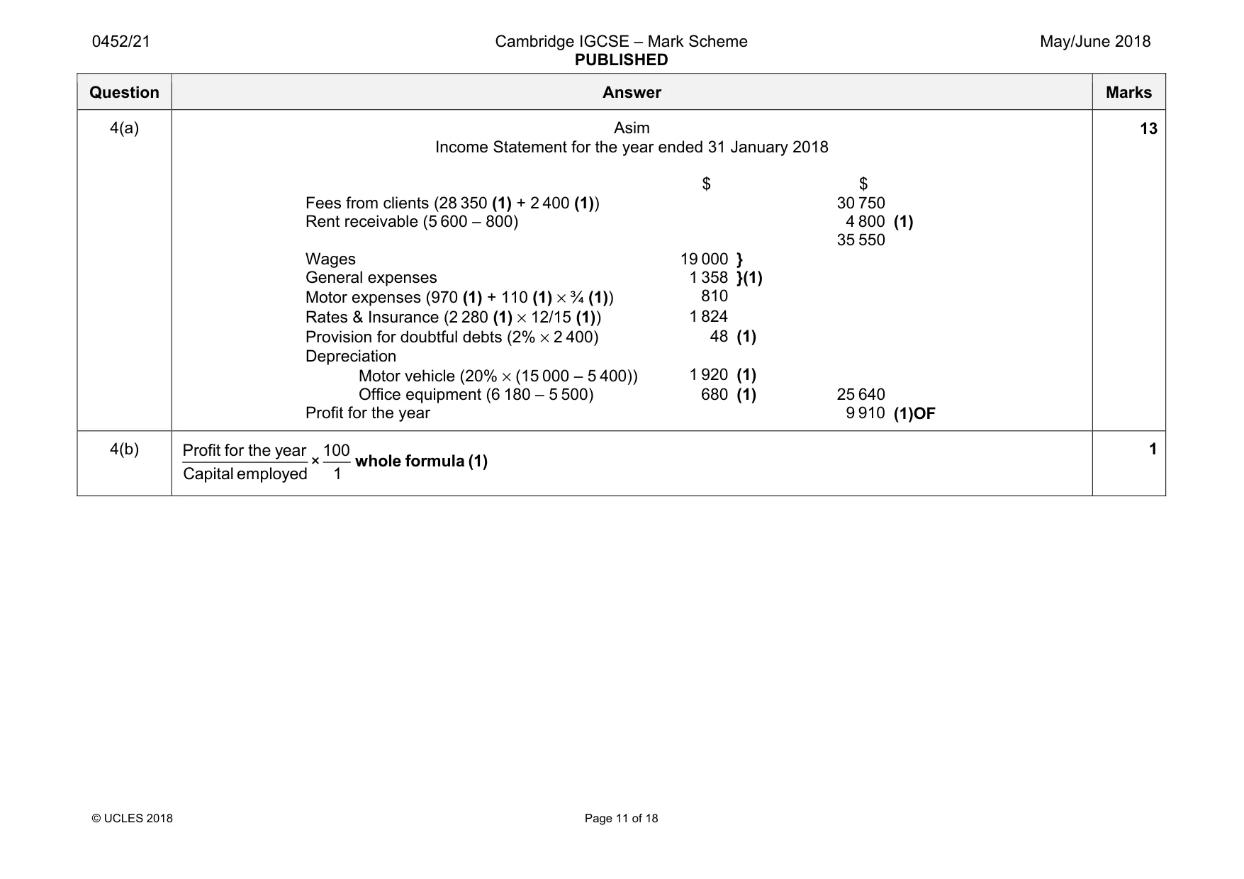 Mark scheme, page 11 of 18