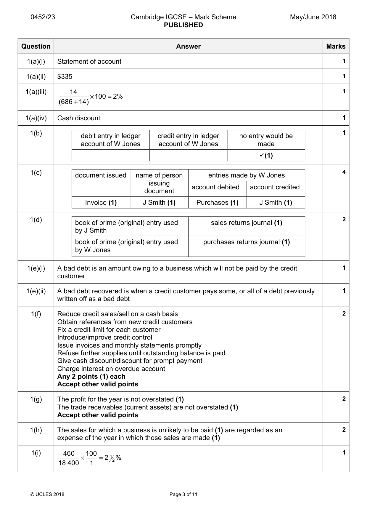 Mark scheme, page 3 of 11