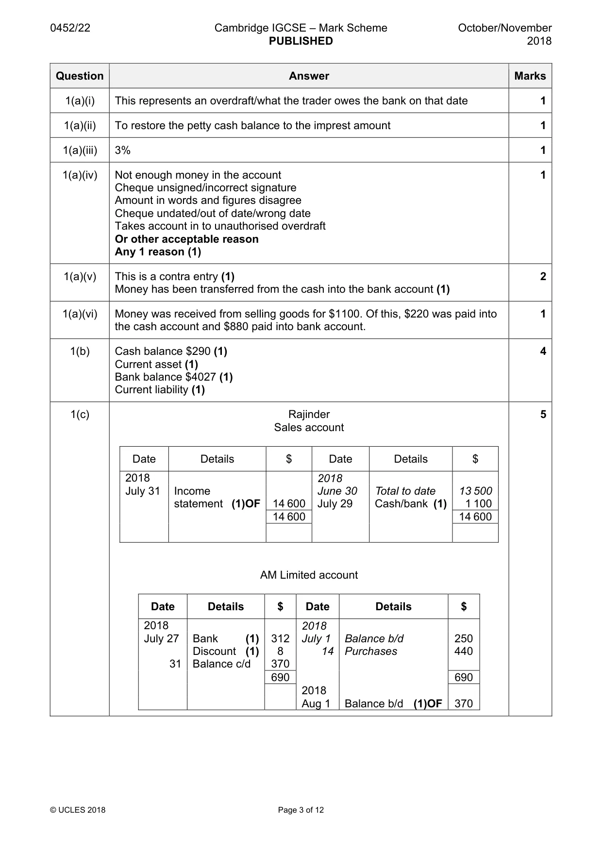 Mark scheme, page 3 of 12