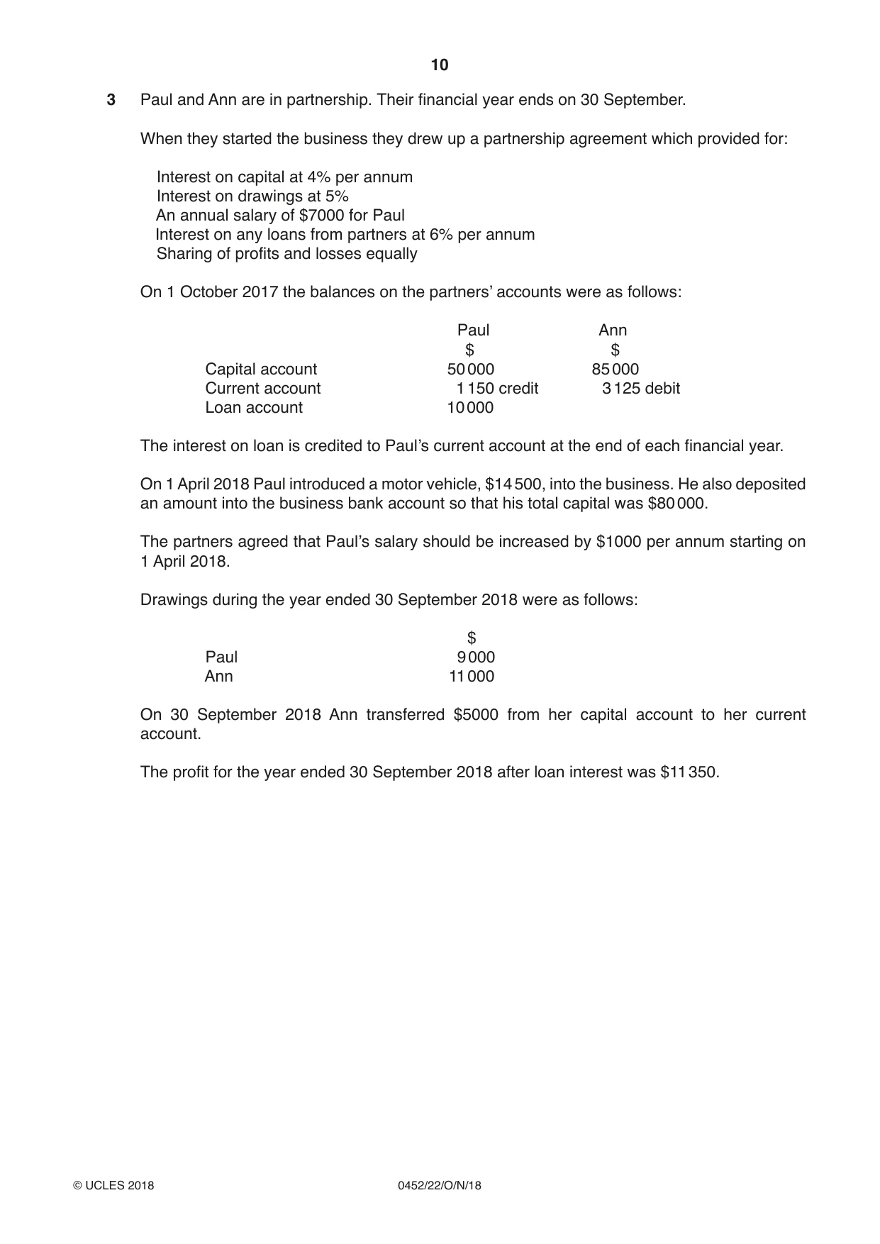 Cambridge IGCSE Accounting 0452 2018 Oct/Nov Paper 2 · Variant 2 question paper, page 10 of 24