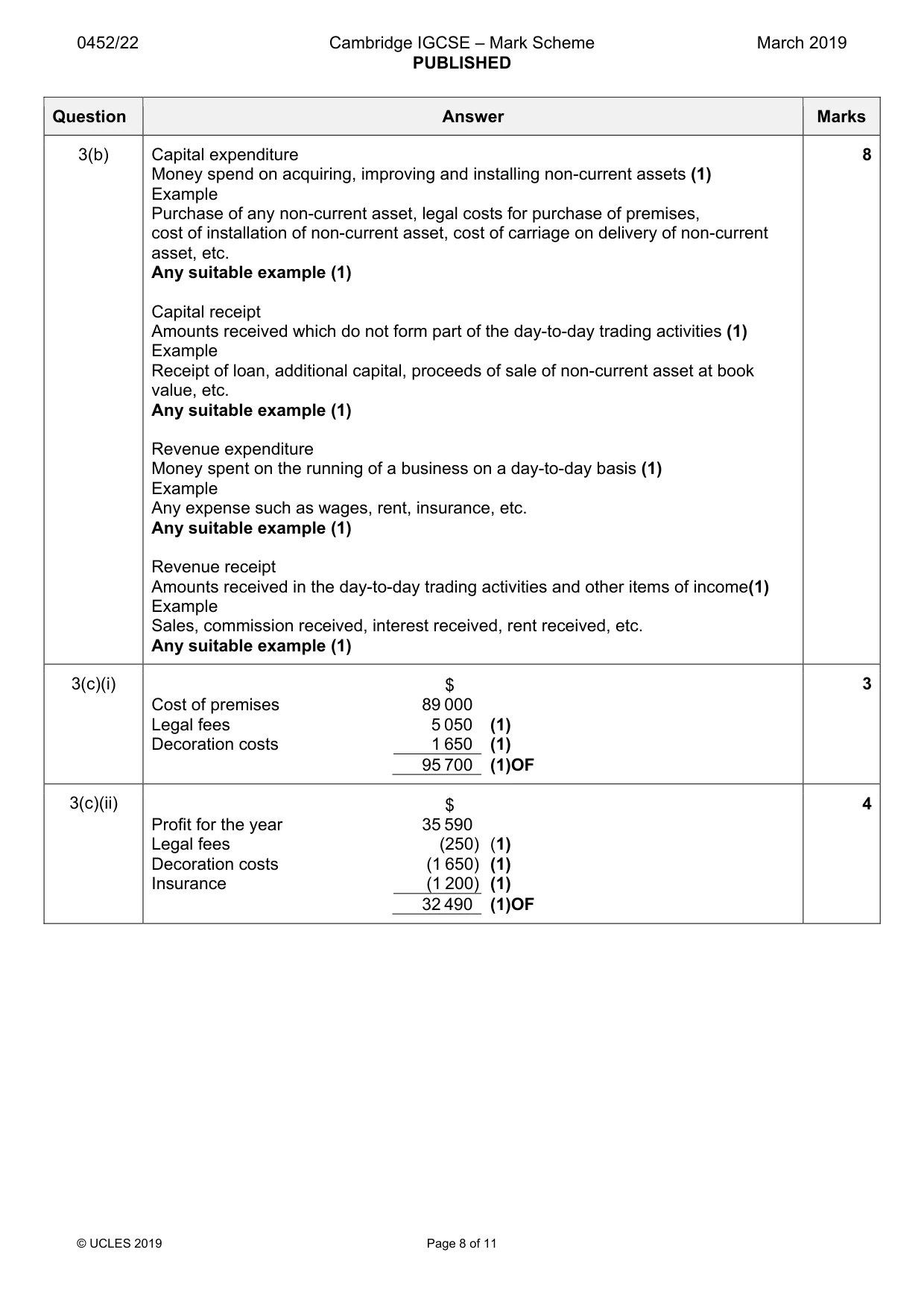 Mark scheme, page 8 of 11