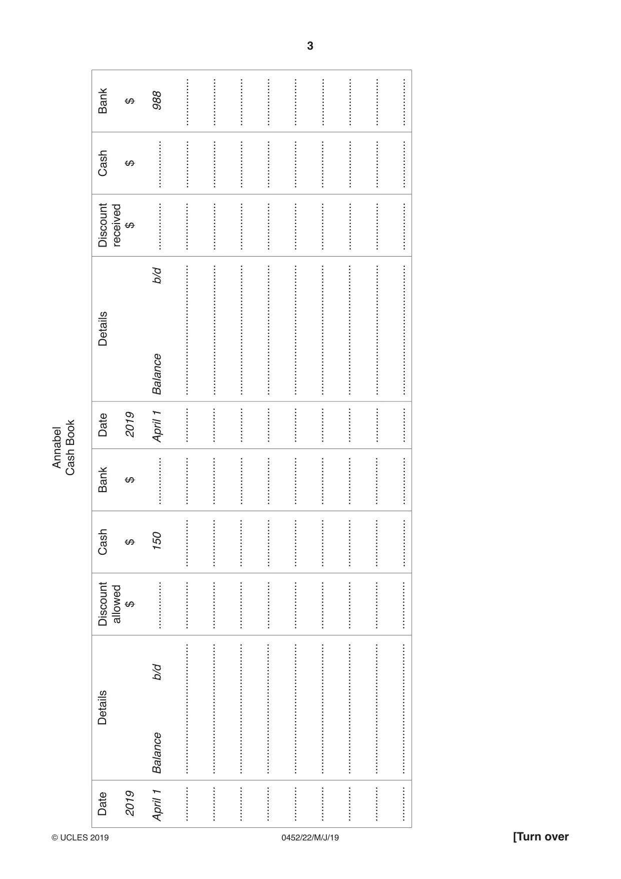 Cambridge IGCSE Accounting 0452 2019 May/June Paper 2 · Variant 2 question paper, page 3 of 20