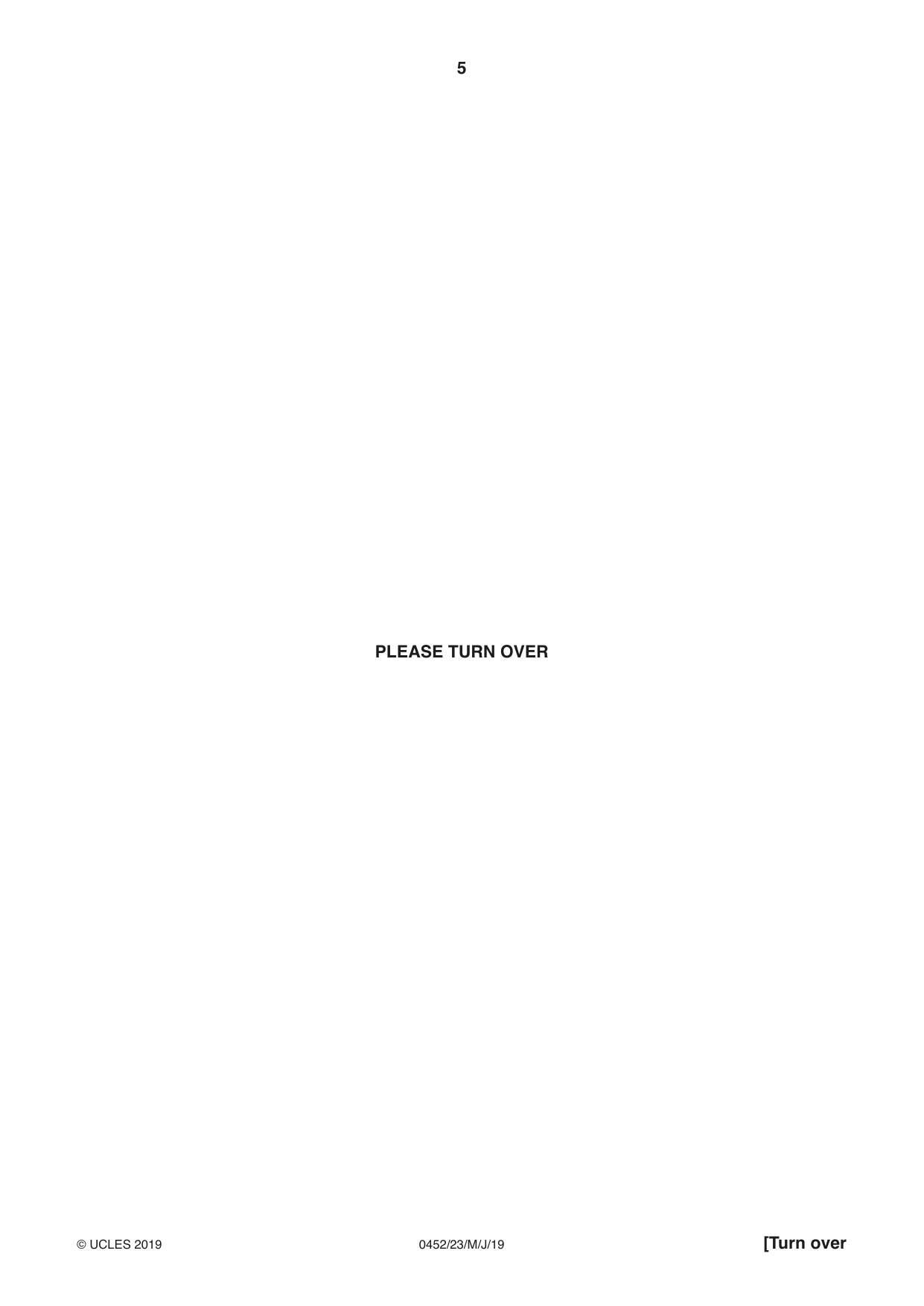 Cambridge IGCSE Accounting 0452 2019 May/June Paper 2 · Variant 3 question paper, page 5 of 20