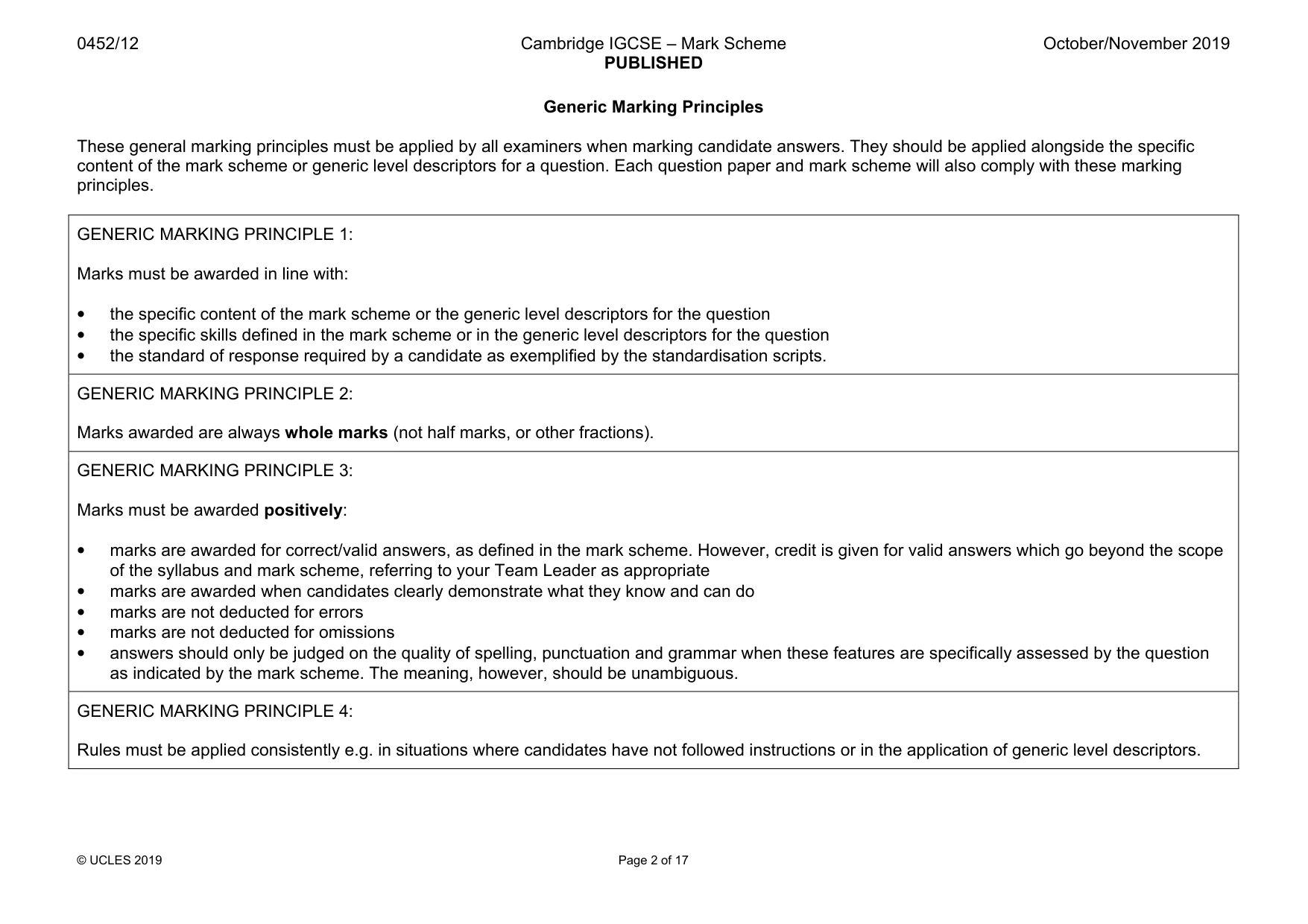 Mark scheme, page 2 of 17
