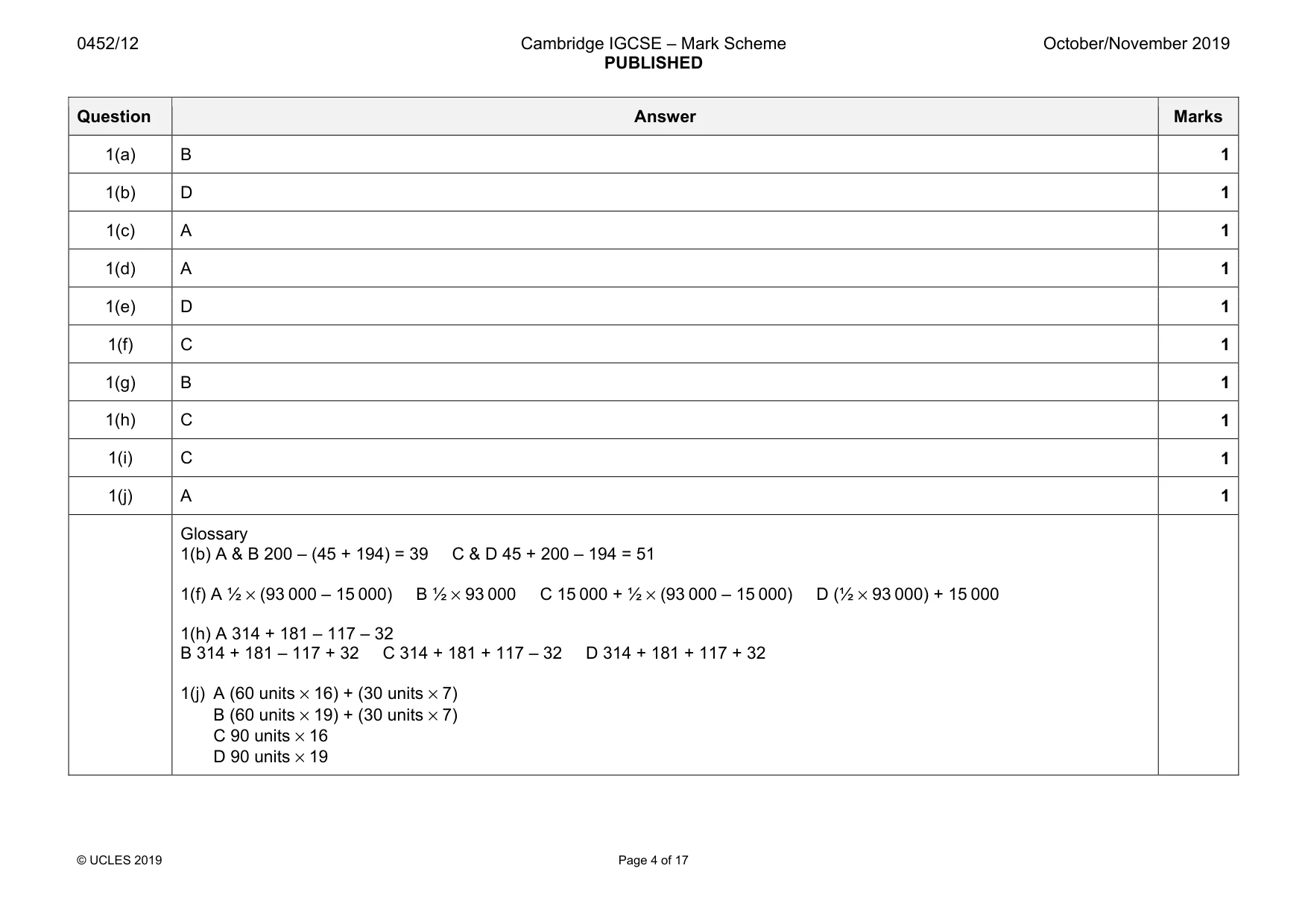 Mark scheme, page 4 of 17
