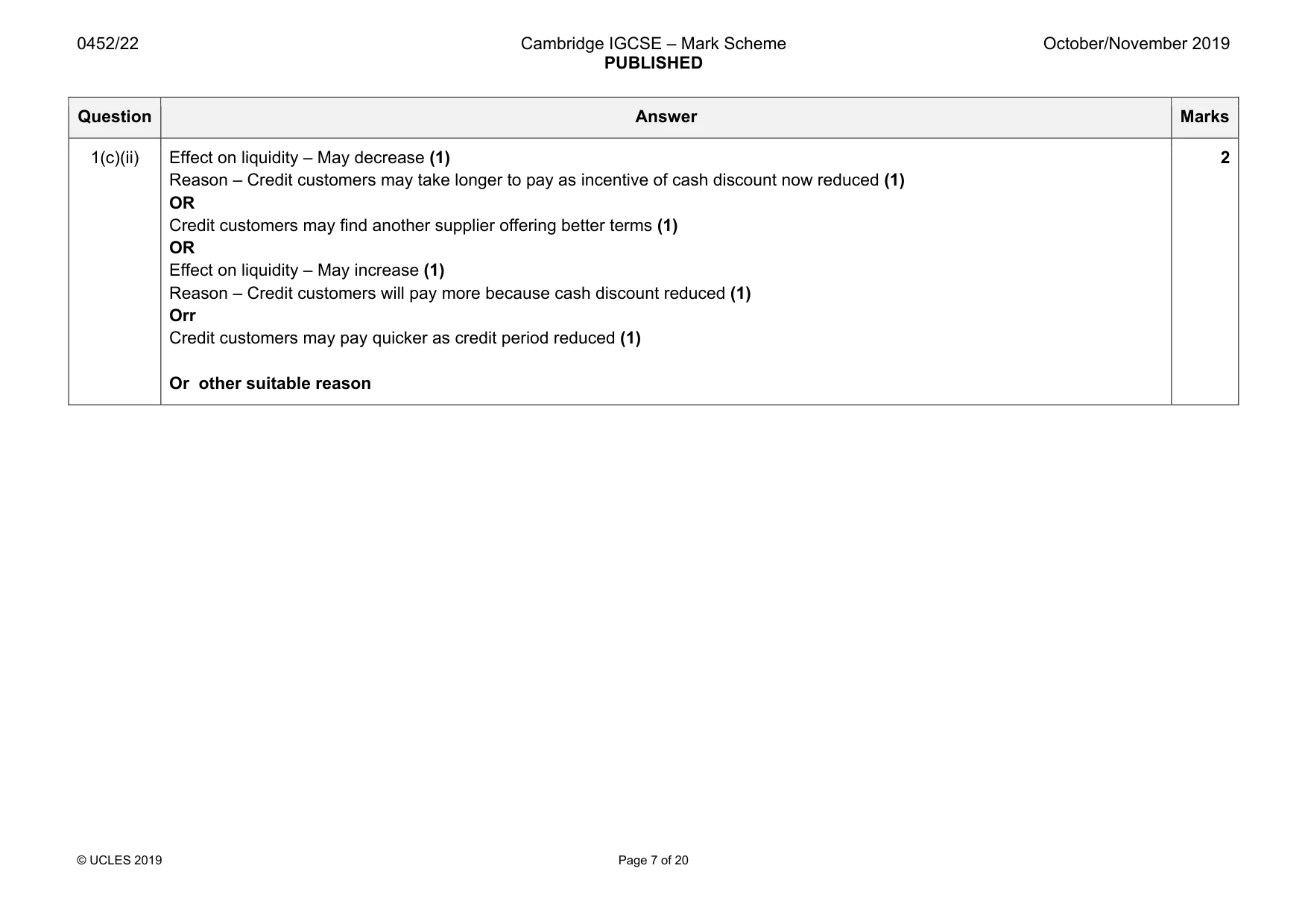 Mark scheme, page 7 of 20