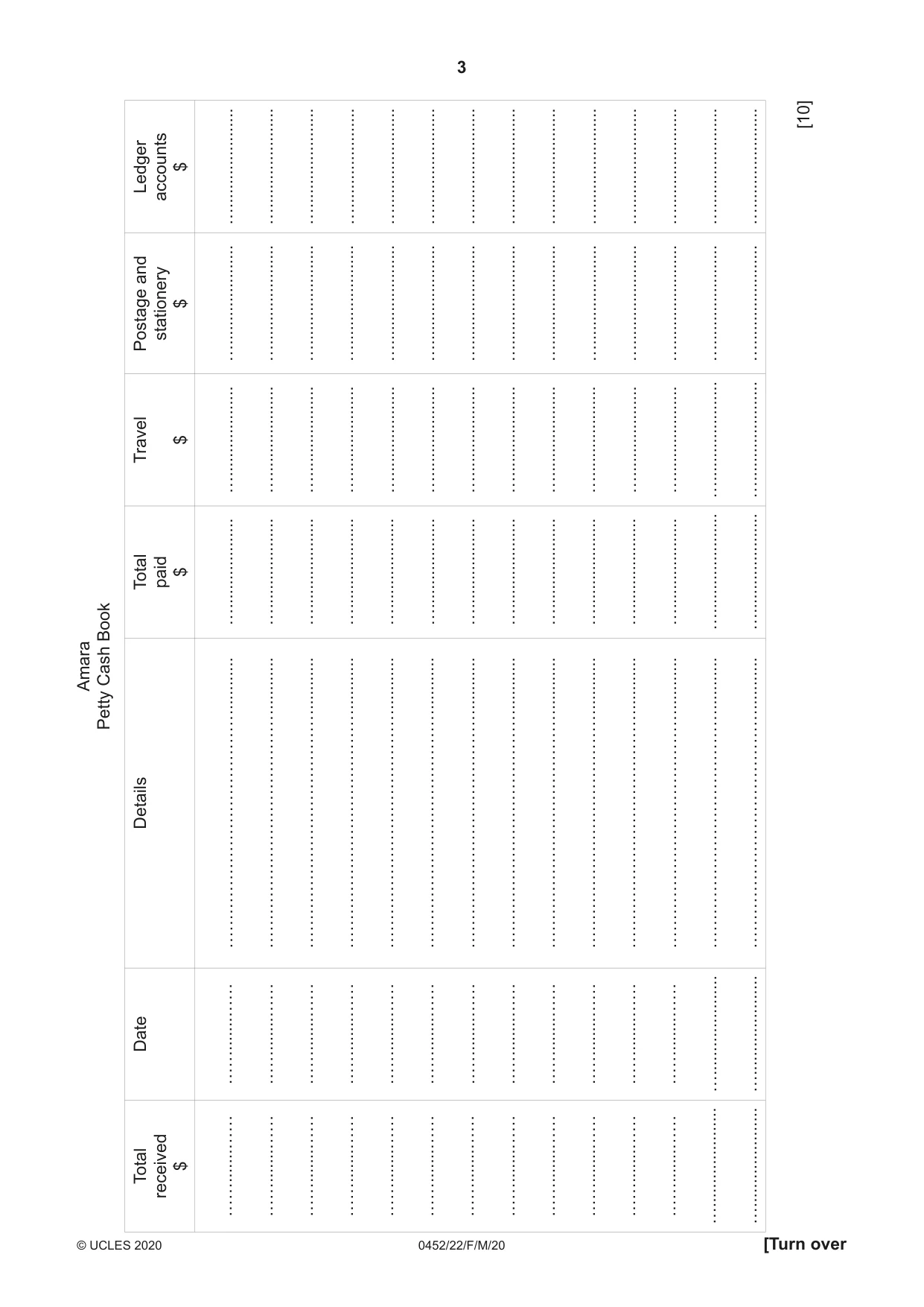 Cambridge IGCSE Accounting 0452 2020 Feb/March Paper 2 · Variant 2 question paper, page 3 of 20