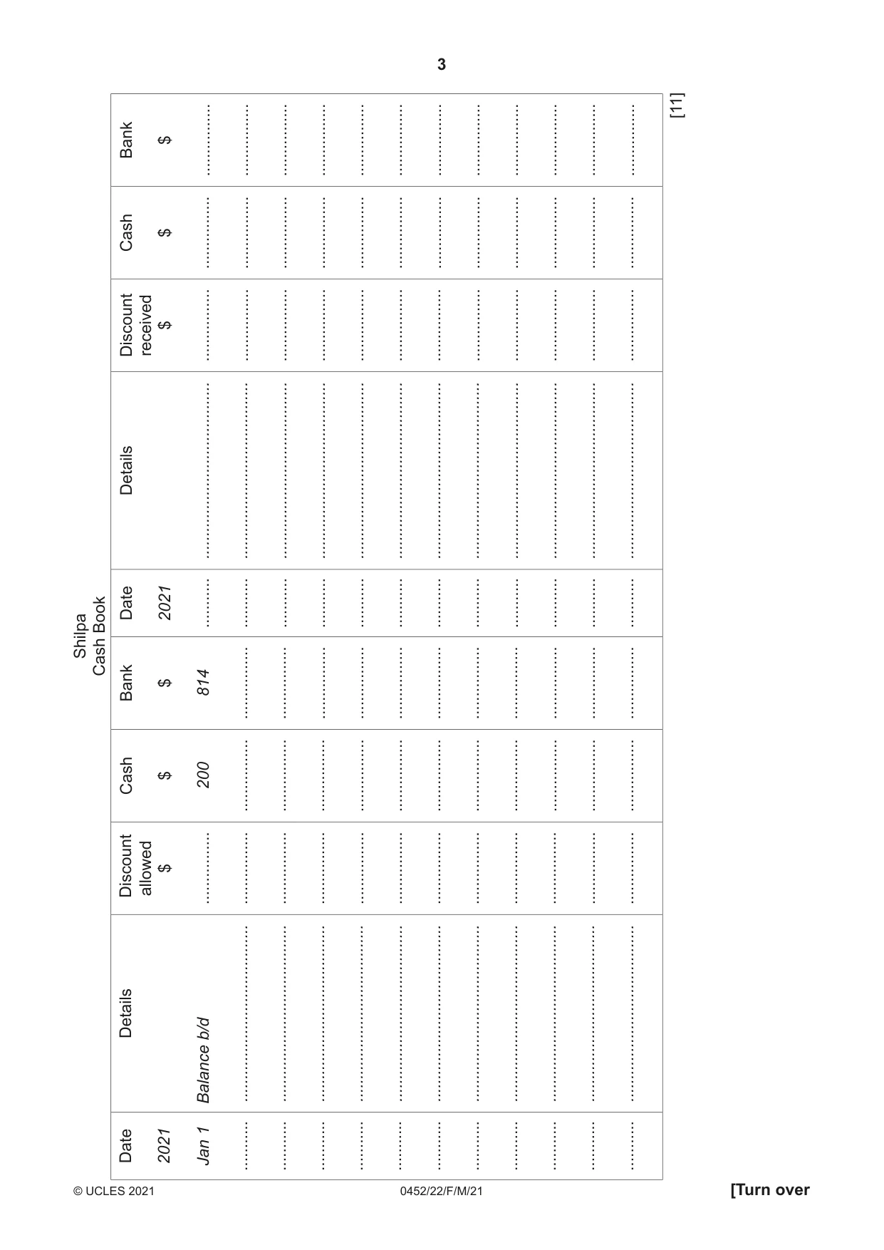 Cambridge IGCSE Accounting 0452 2021 Feb/March Paper 2 · Variant 2 question paper, page 3 of 20