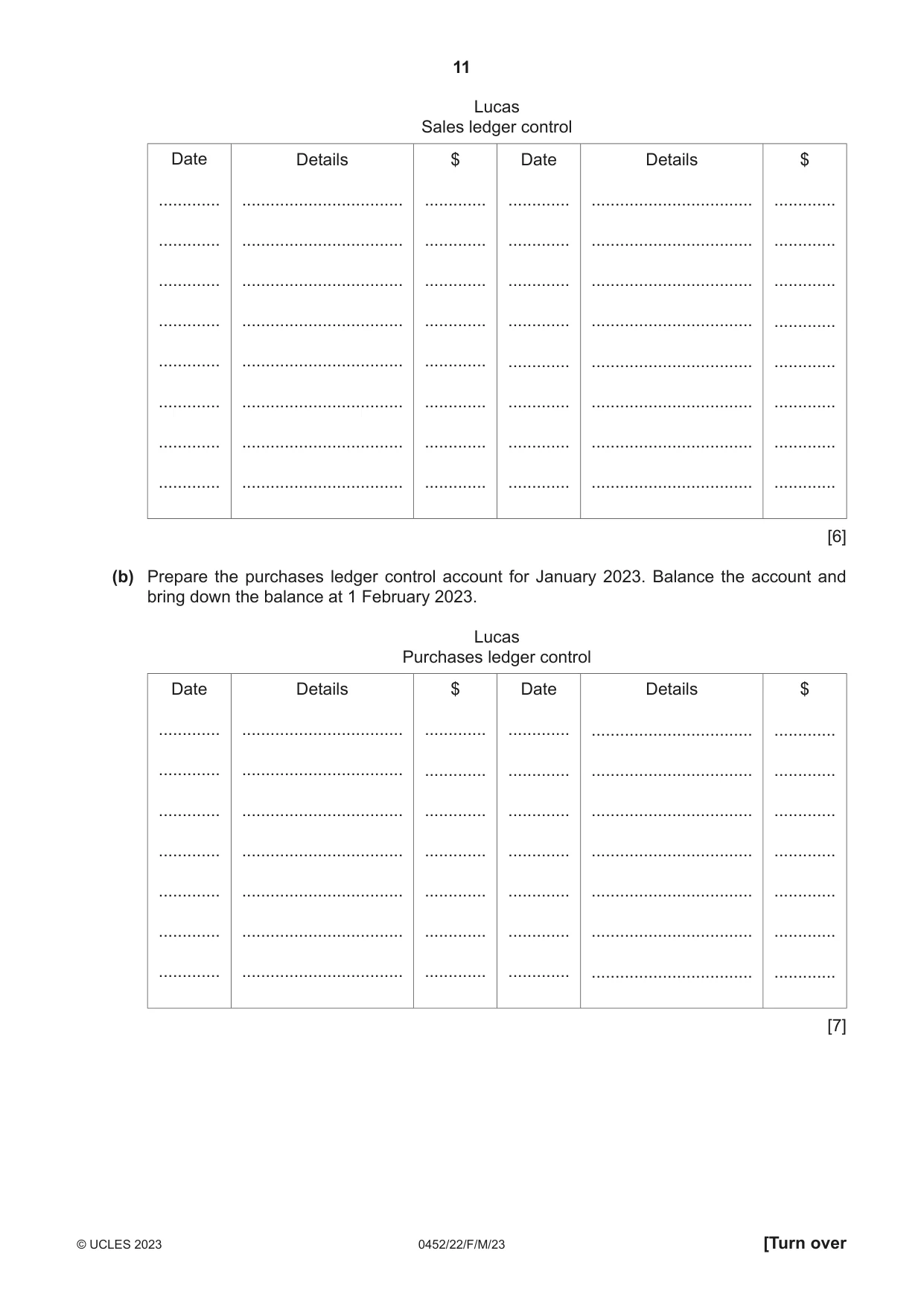 Cambridge IGCSE Accounting 0452 2023 Feb/March Paper 2 · Variant 2 question paper, page 11 of 24