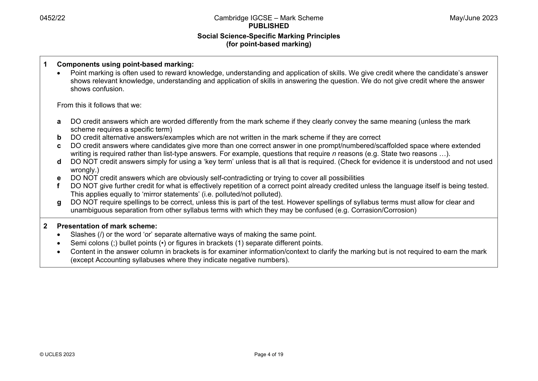 Mark scheme, page 4 of 19