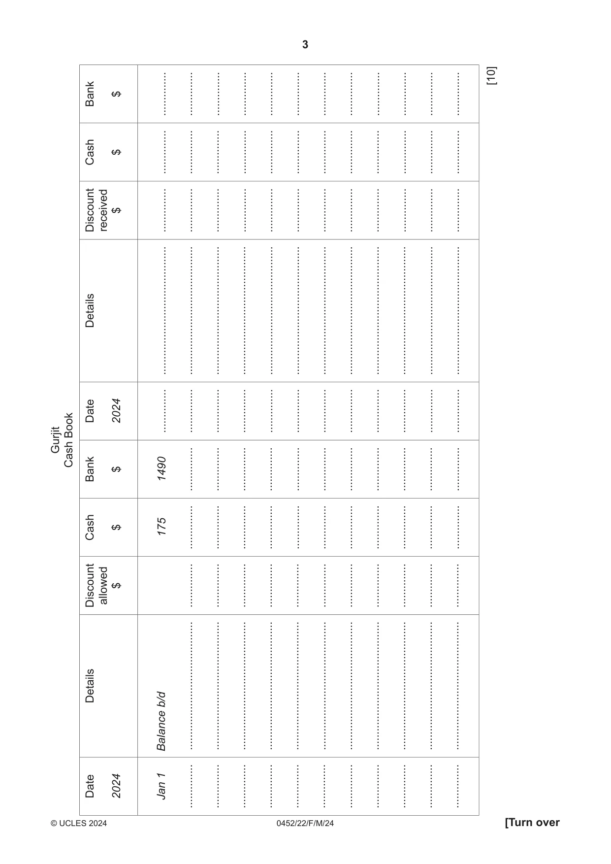 Cambridge IGCSE Accounting 0452 2024 Feb/March Paper 2 · Variant 2 question paper, page 3 of 20