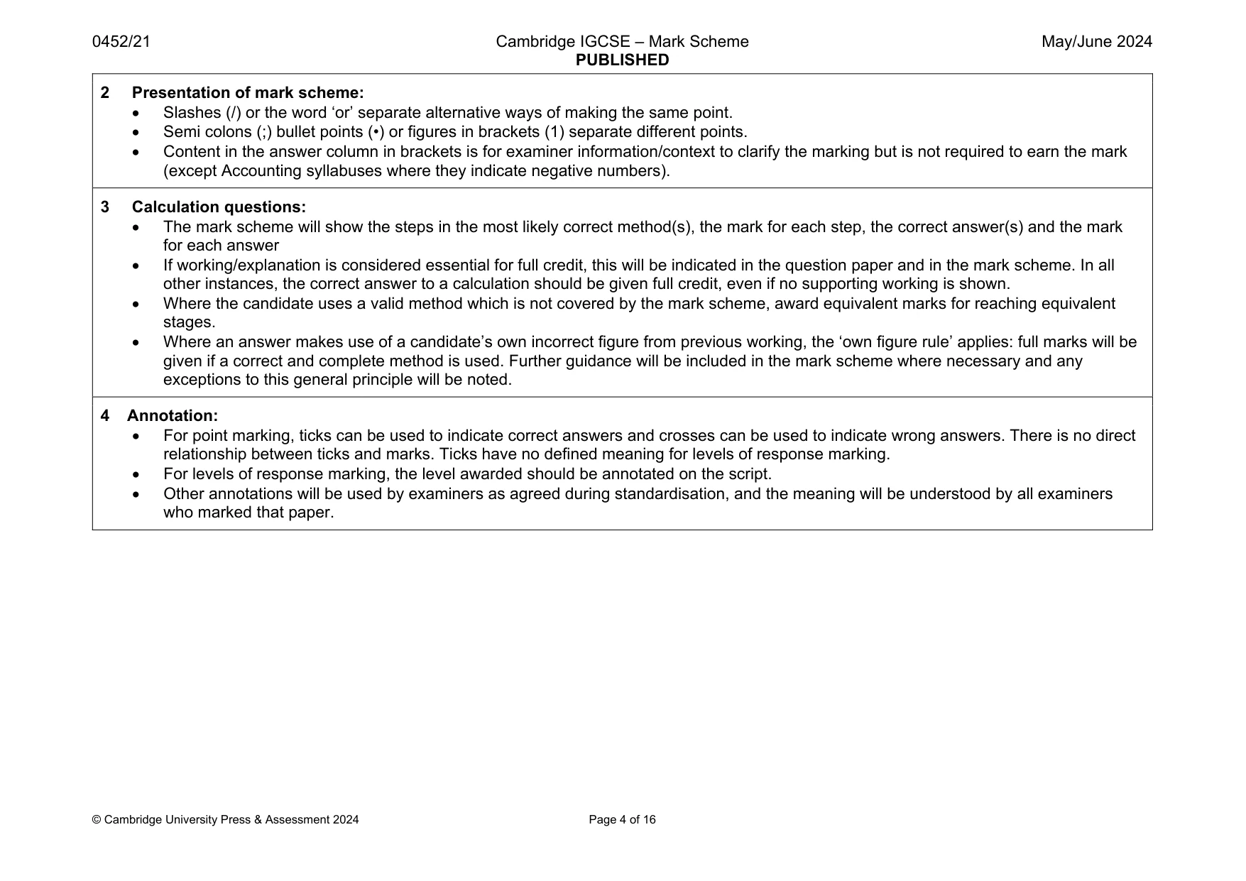 Mark scheme, page 4 of 16