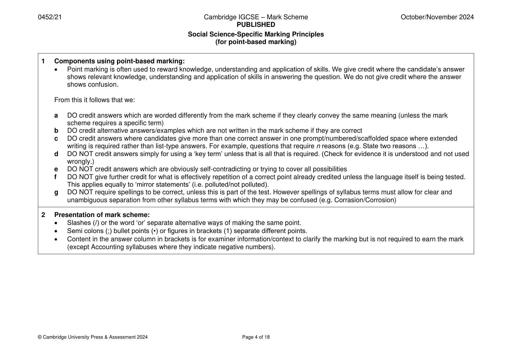 Mark scheme, page 4 of 18