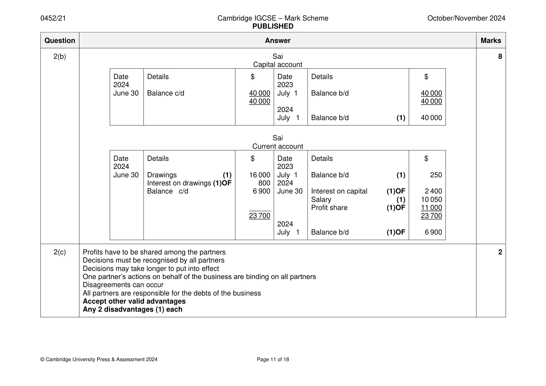 Mark scheme, page 11 of 18
