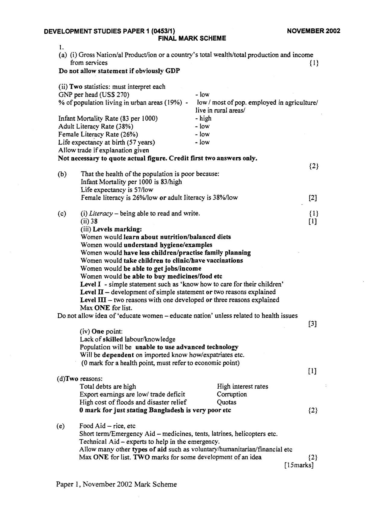 Mark scheme, page 2 of 7