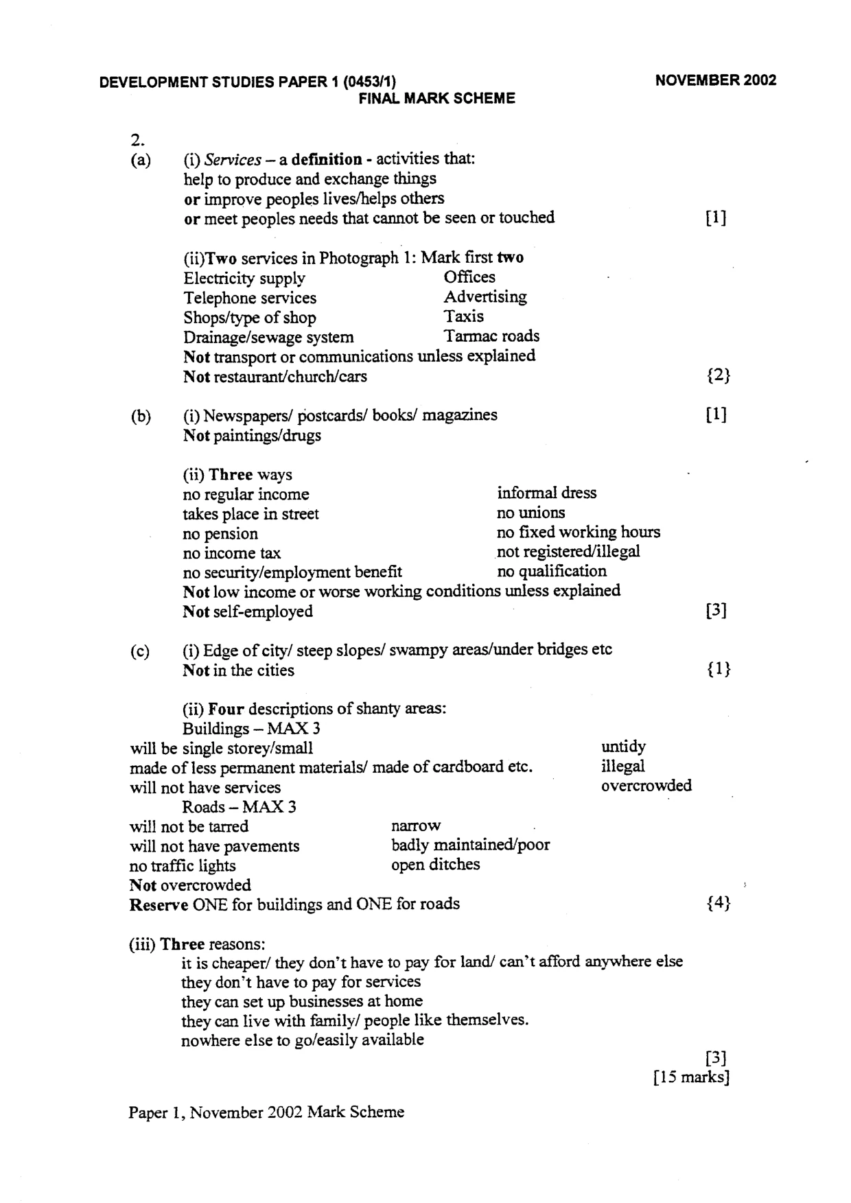 Mark scheme, page 3 of 7