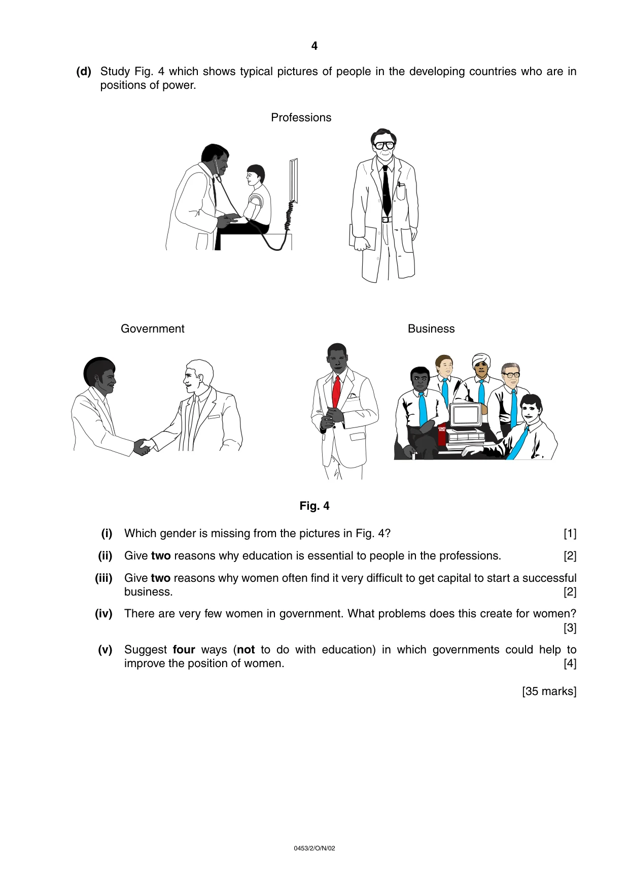 Cambridge IGCSE Development Studies 0453 2002 Oct/Nov Paper 2 · Variant 1 question paper, page 4 of 8
