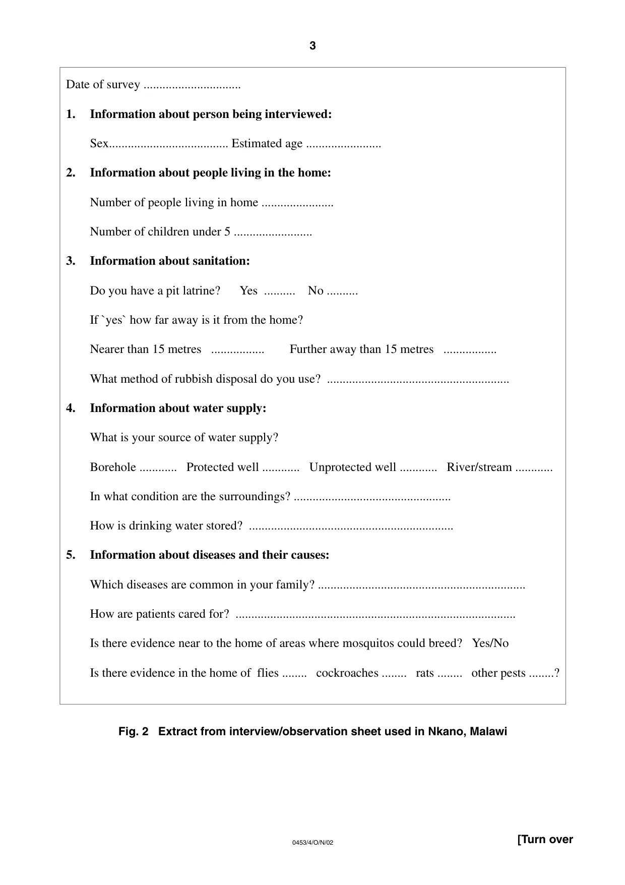Cambridge IGCSE Development Studies 0453 2002 Oct/Nov Paper 4 · Variant 1 question paper, page 3 of 8