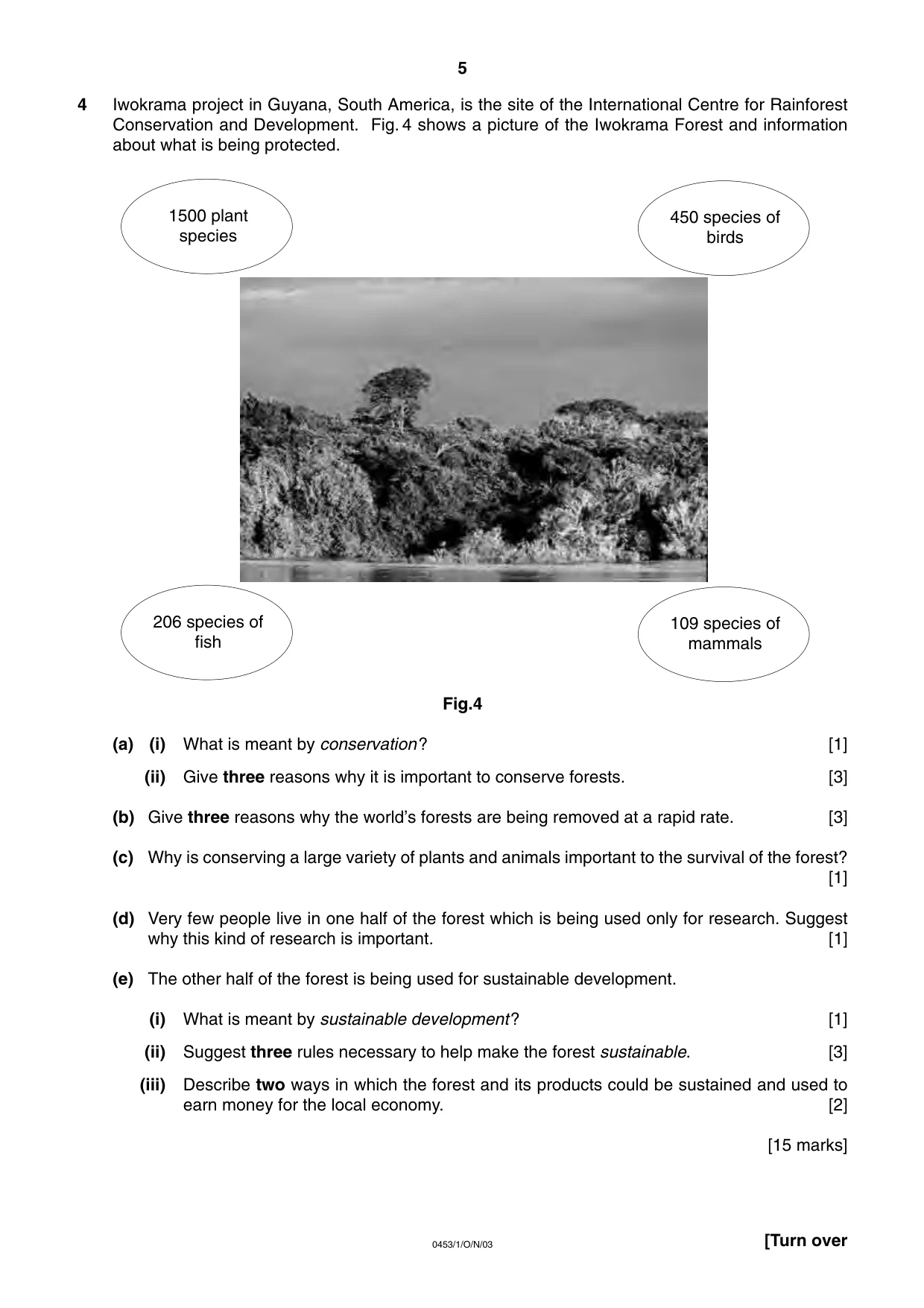 Cambridge IGCSE Development Studies 0453 2003 Oct/Nov Paper 1 · Variant 1 question paper, page 5 of 8