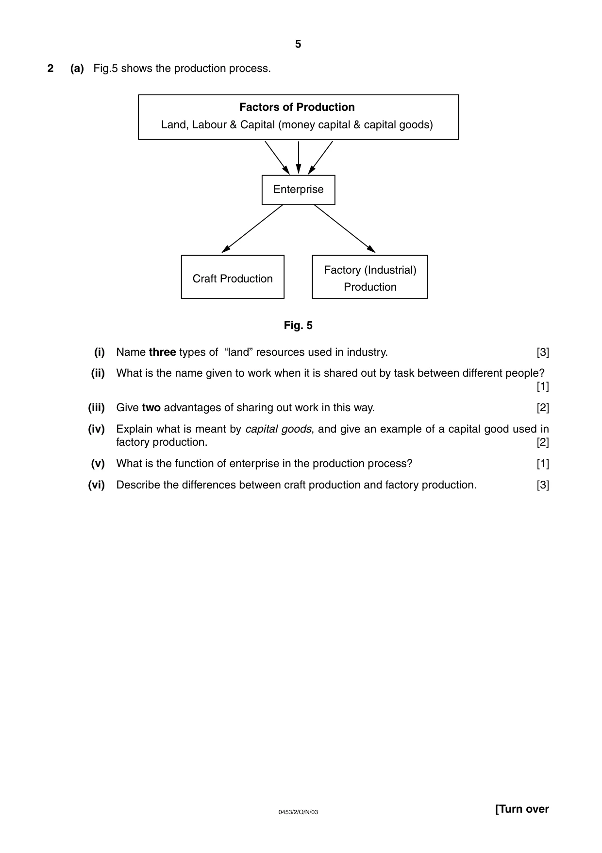 Cambridge IGCSE Development Studies 0453 2003 Oct/Nov Paper 2 · Variant 1 question paper, page 5 of 8