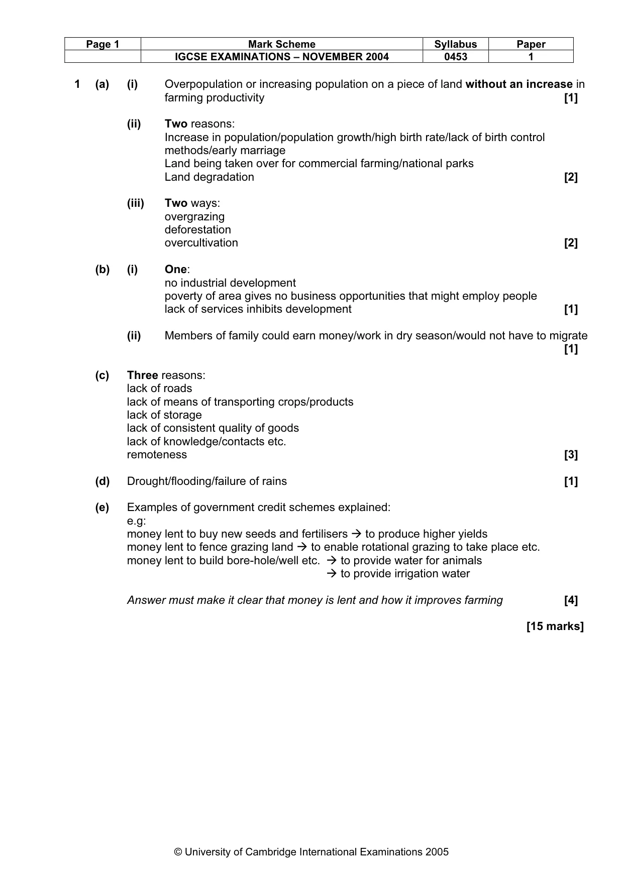 Mark scheme, page 4 of 9